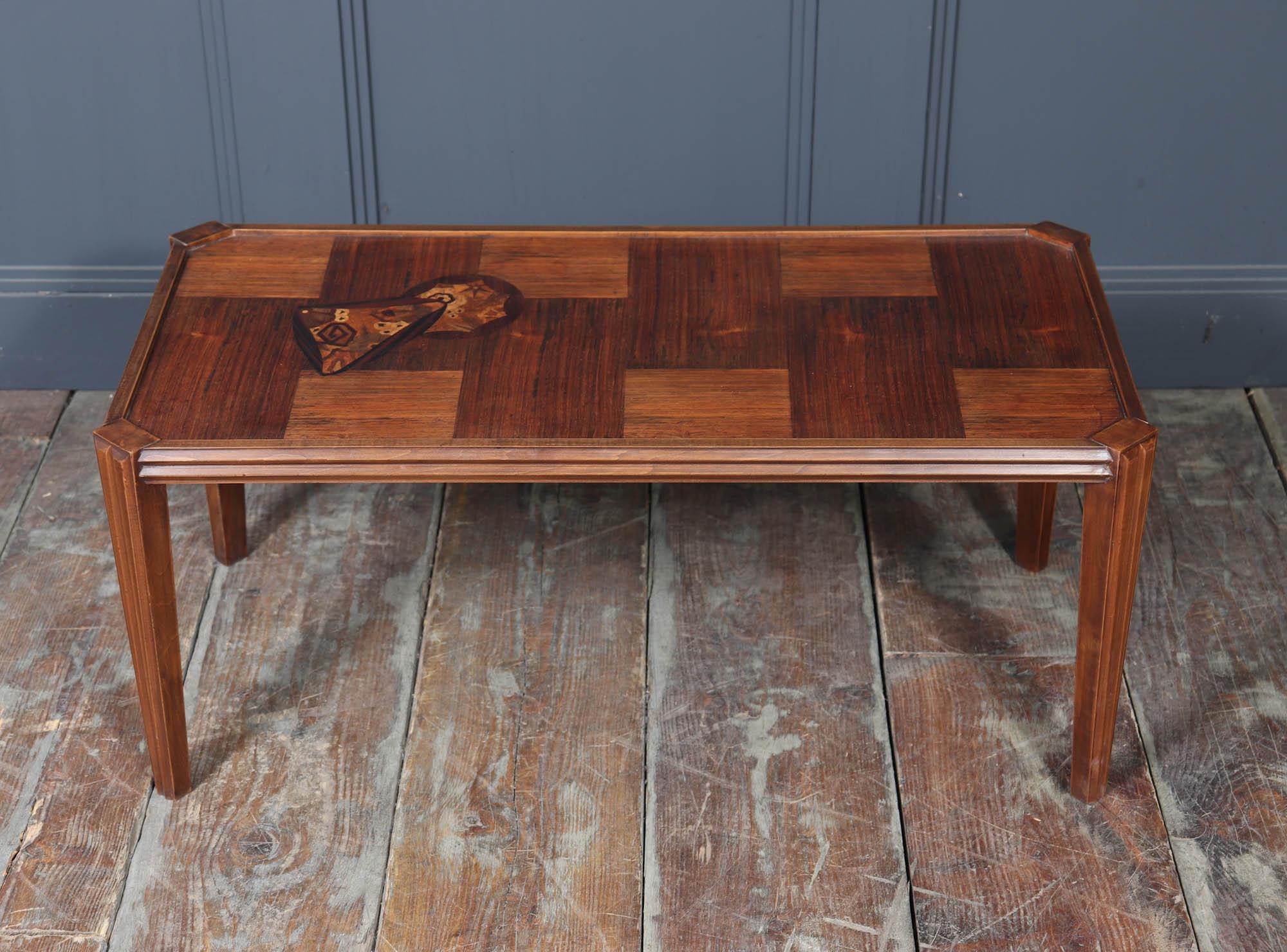 Early 20th Century Art Nouveau Coffee Table Signed 