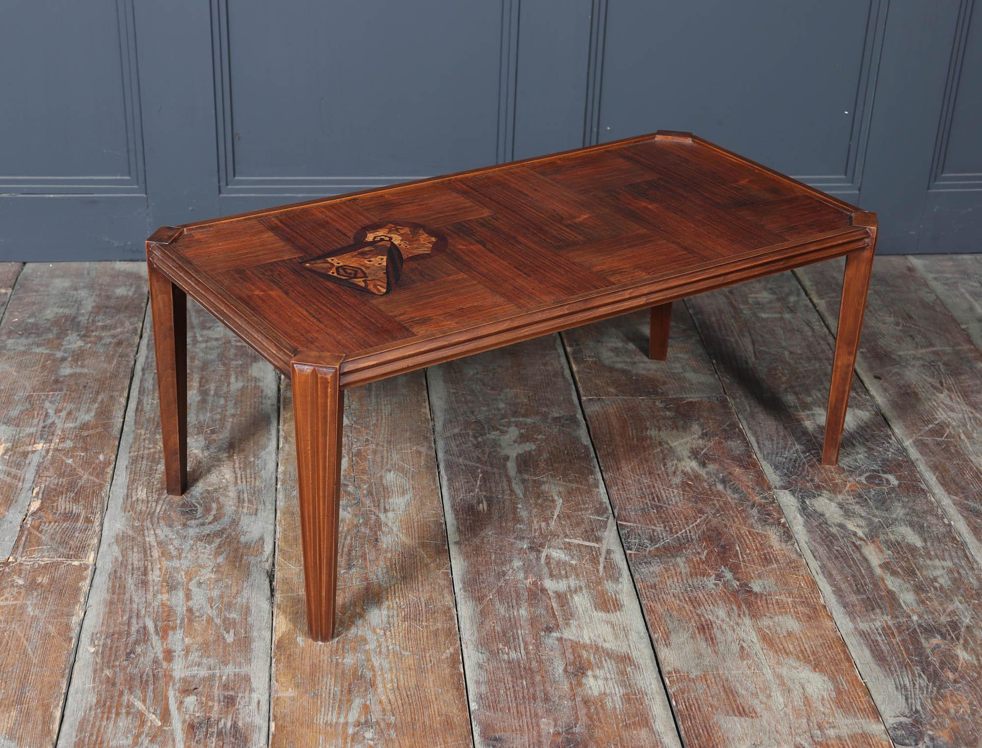 Art Nouveau Coffee Table Signed 