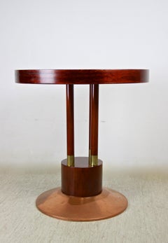 Art Nouveau Coffee Table with Copper Base, Austria, circa 1910