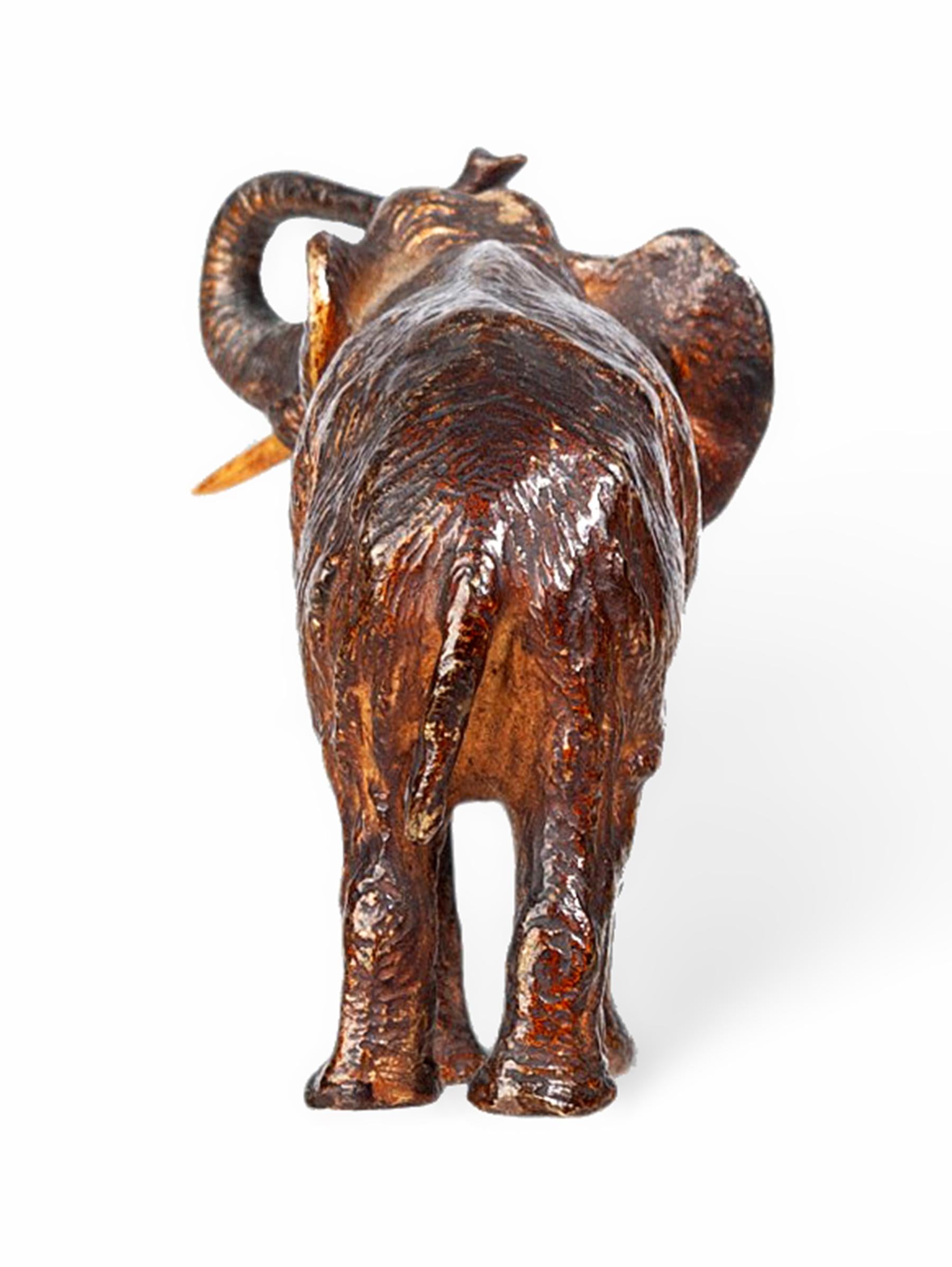 Jugendstil-Elefantenfigur aus kalt bemalter Bronze von Franz Bergmann, Österreich (Österreichisch) im Angebot