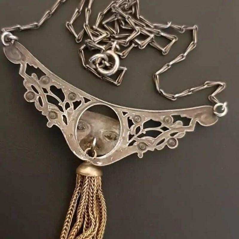 Art Nouveau Commedia Crystal Dell’arte Necklace In Good Condition For Sale In Verviers, Région Wallonne