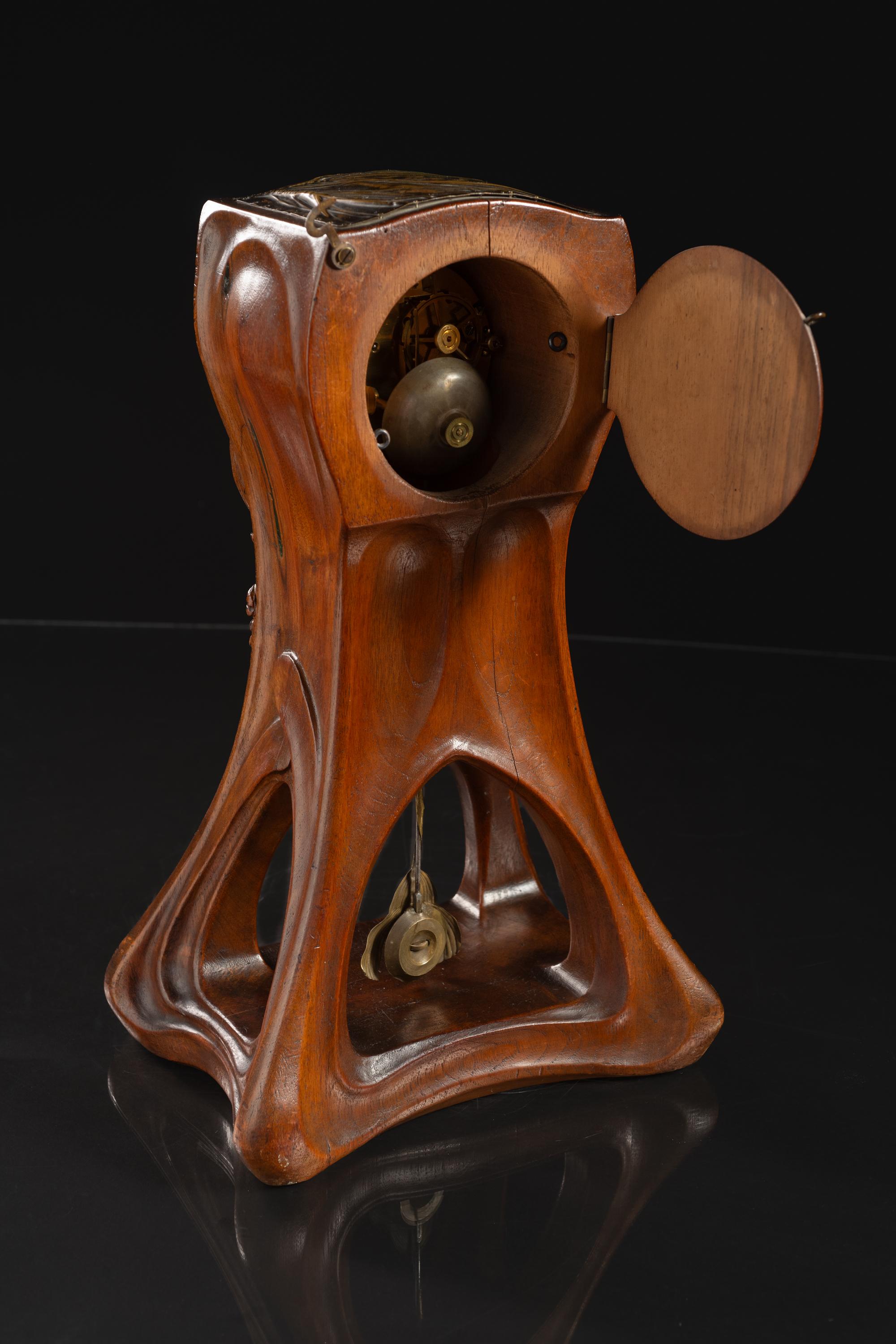 Art Nouveau Conifer Clock by Joself Kratina For Sale 10