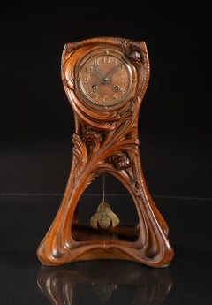 Art Nouveau Conifer Clock by Joself Kratina