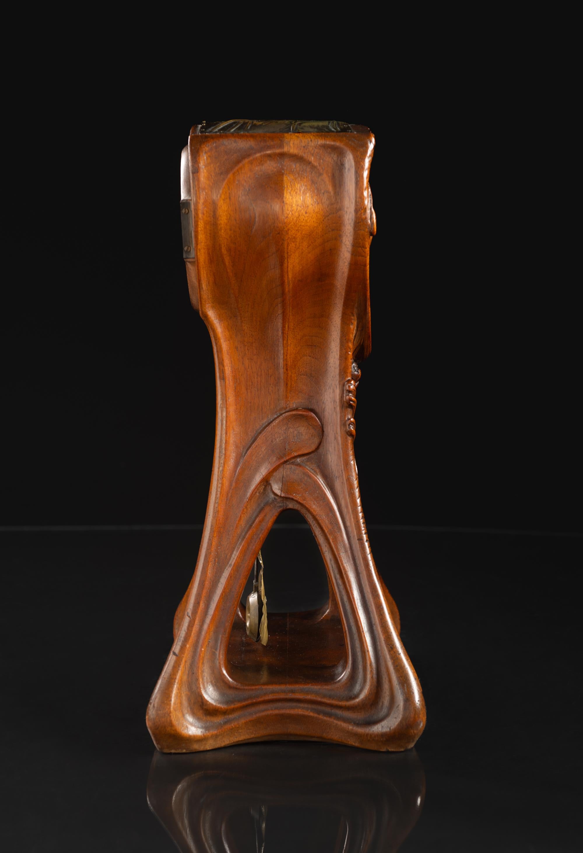 Art Nouveau Conifer Clock by Joself Kratina For Sale 2