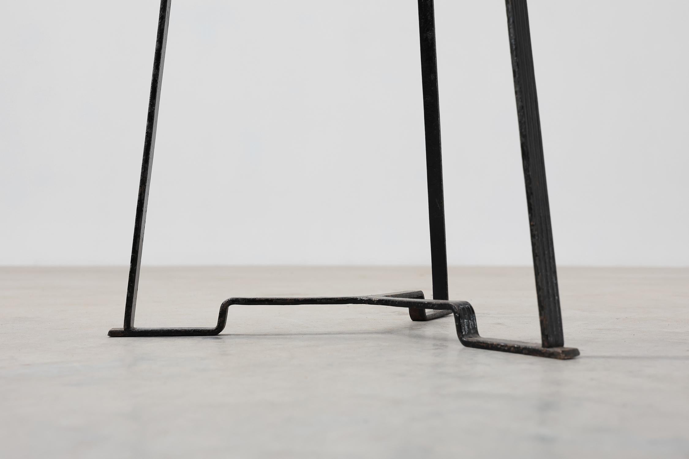 Metal Art Nouveau console in metal with copper plate in the style of Bovy For Sale