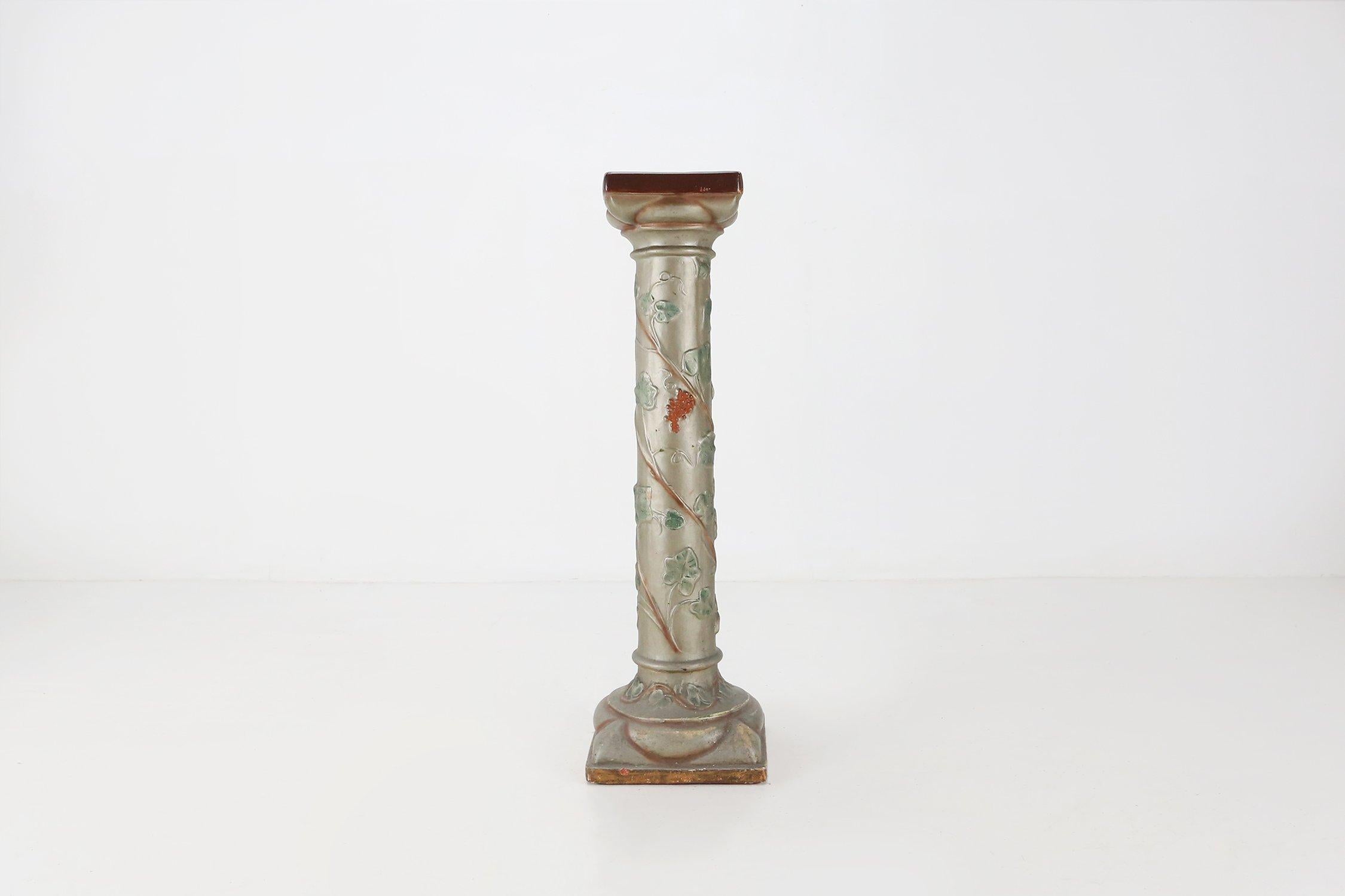 Art Nouveau console or pied de stall in glazed plaster, 1920s For Sale 8
