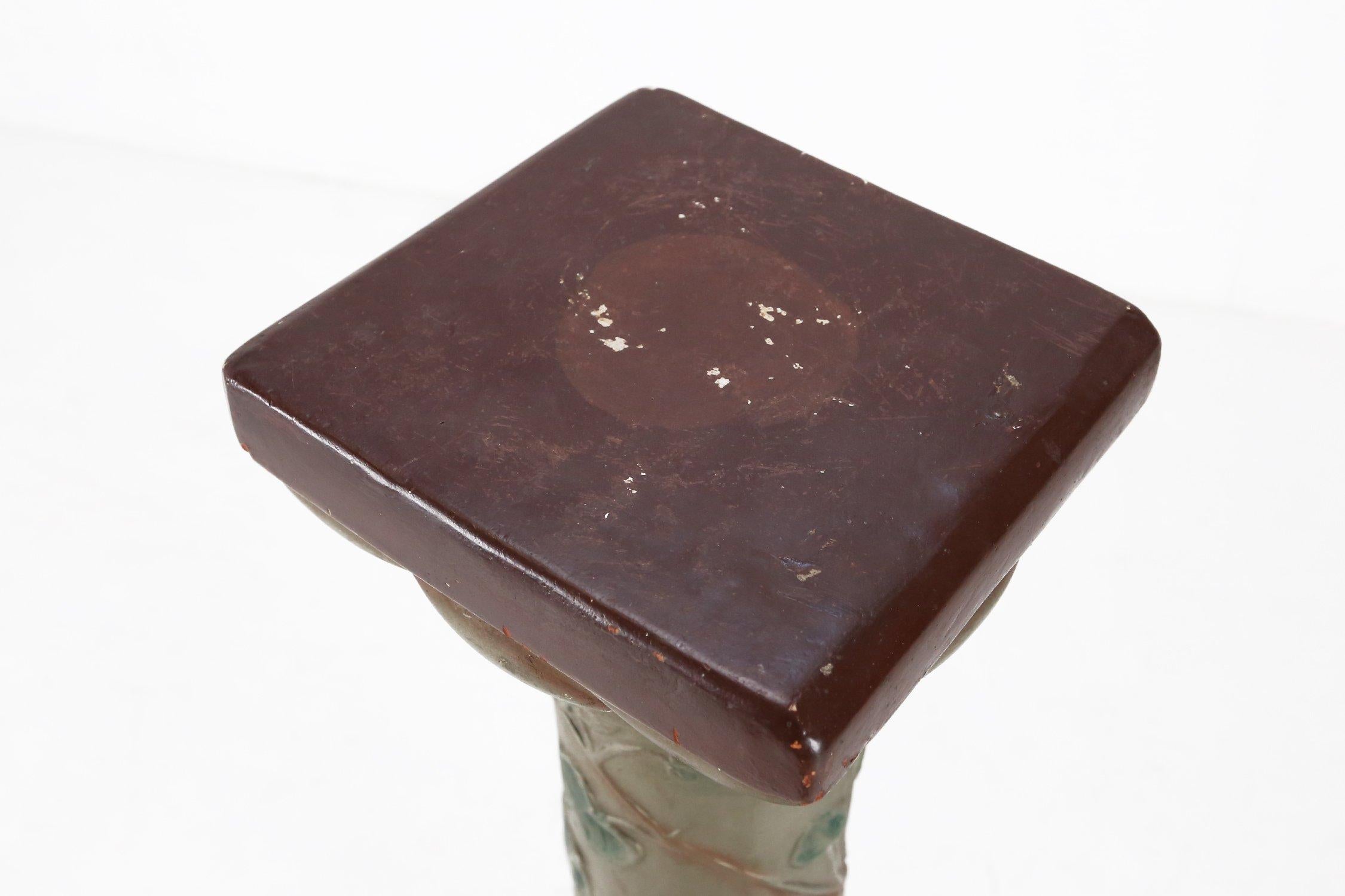 Plaster Art Nouveau console or pied de stall in glazed plaster, 1920s For Sale