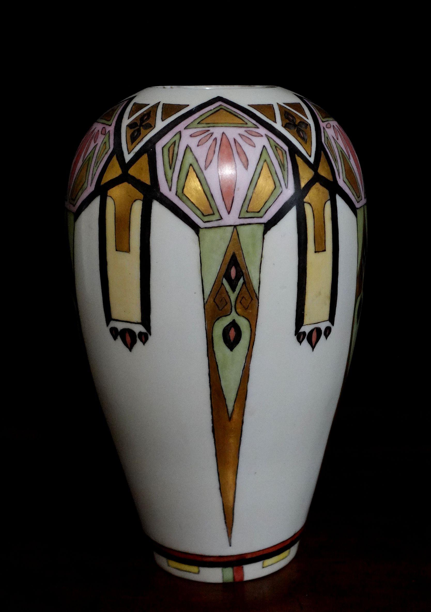 French Art Nouveau Continental Porcealin Vase