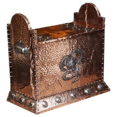 Art Nouveau Copper and Steel Log Box