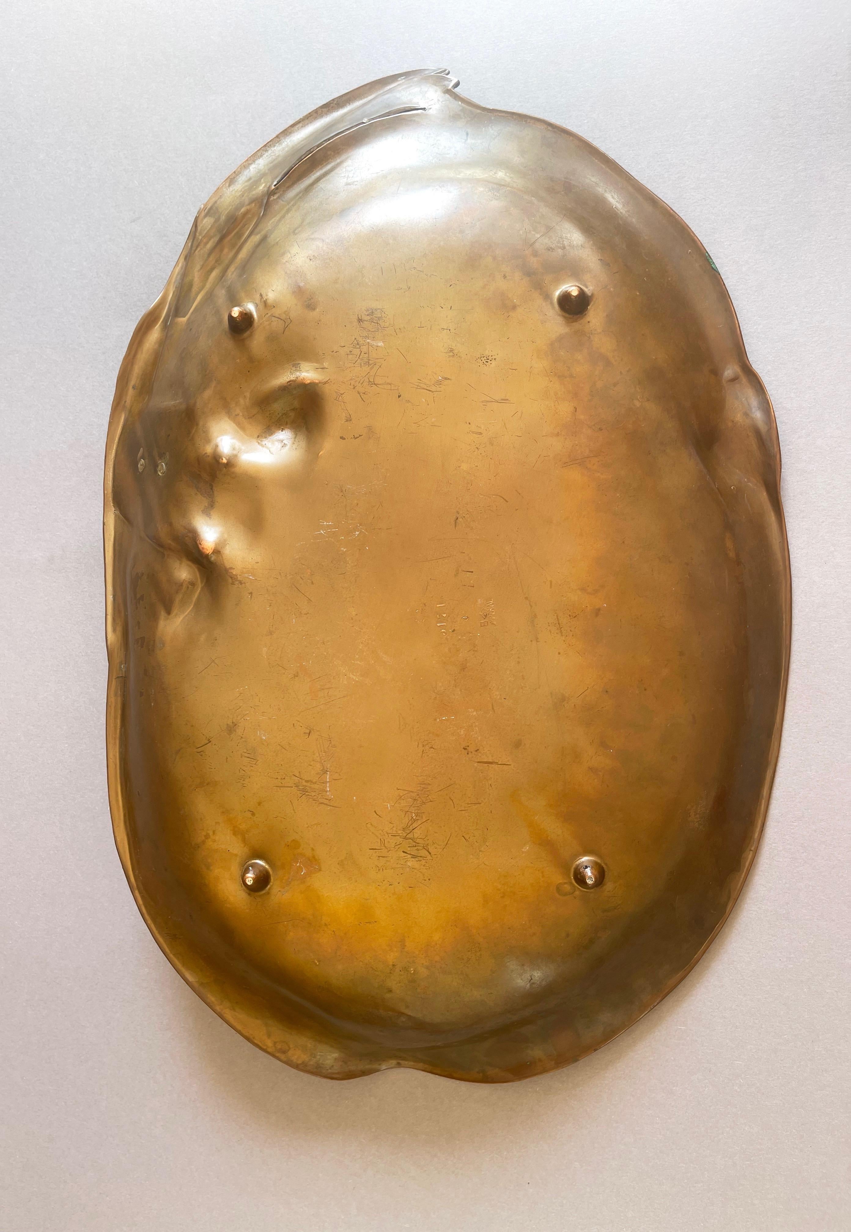 Ciotola in rame Art Nouveau, Ninfa nell'acqua, 1910 dopo Maurice Bouval, Germania in vendita 1