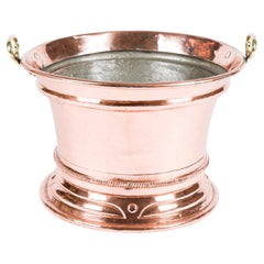 Jardinière Art Nouveau en cuivre et laiton