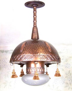 Art Nouveau copper chandelier