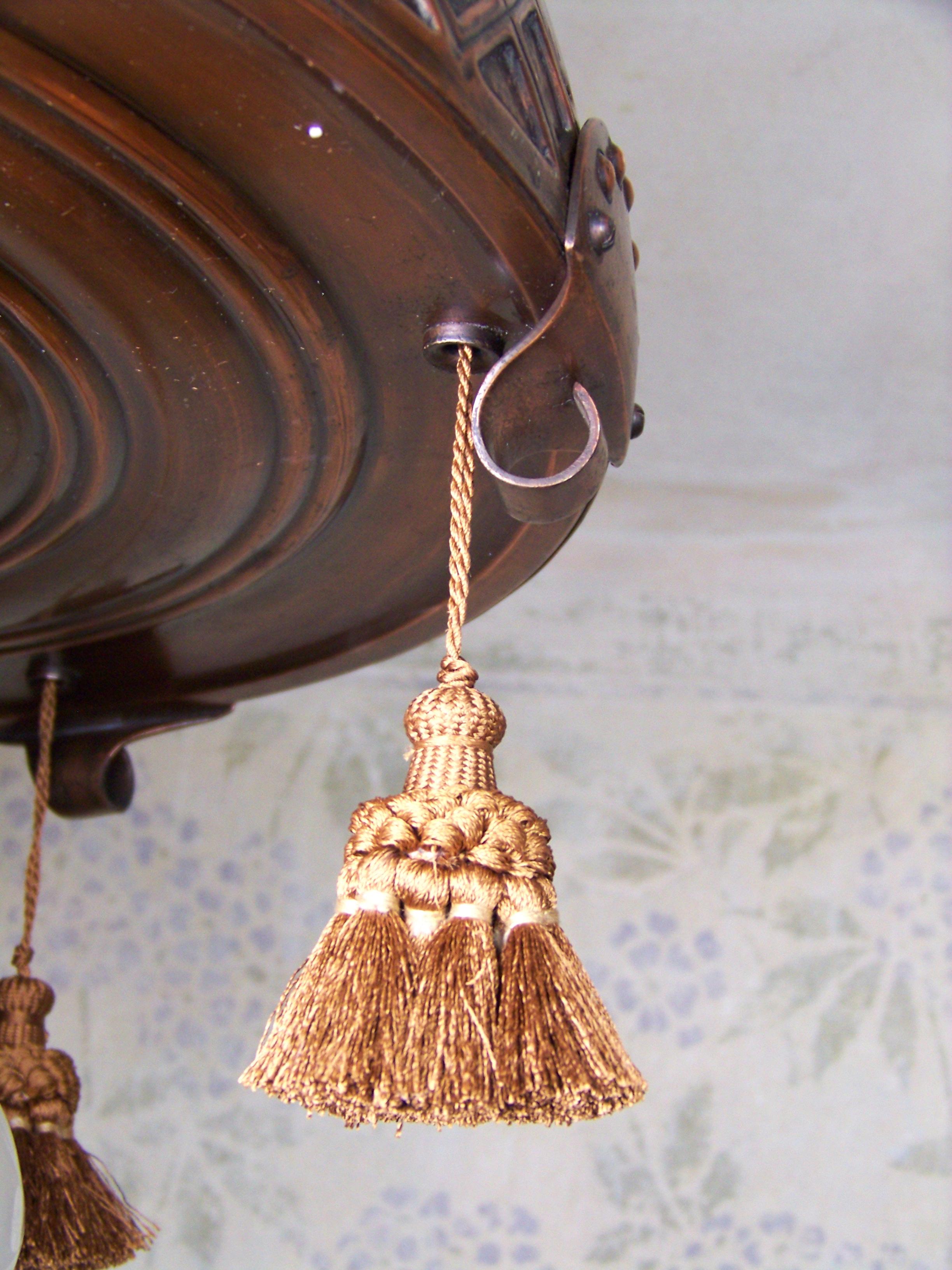 Art Nouveau copper chandelier For Sale 1