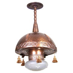 Art Nouveau copper chandelier