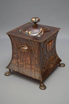 Art Nouveau Copper Coal Bin