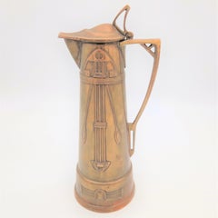 Art nouveau. Copper jug by Carl Deffner Esslingen. 1900 - 1920