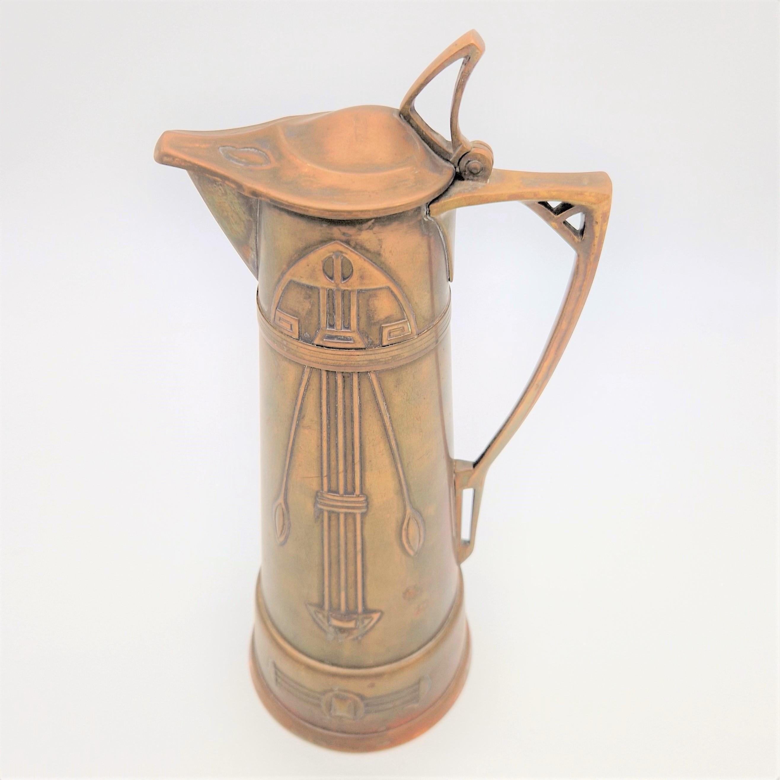 Art Nouveau Art nouveau. Copper jug by Carl Deffner Esslingen. 1900 - 1920 For Sale