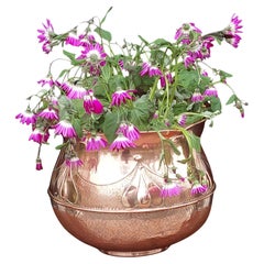 Antique Art Nouveau Copper Planter c 1900