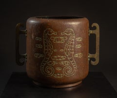 Art Nouveau Copper Sea Horse Planter by WMF