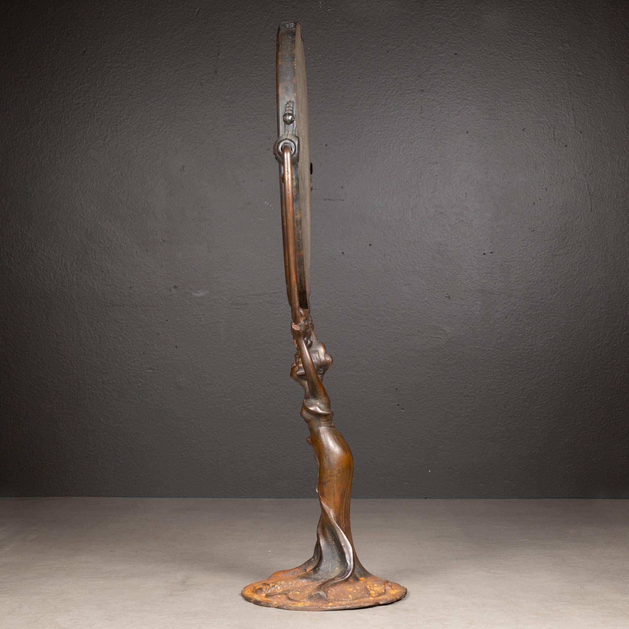 Francese Specchio da toilette in rame in stile Art Nouveau, 1920 ca. in vendita