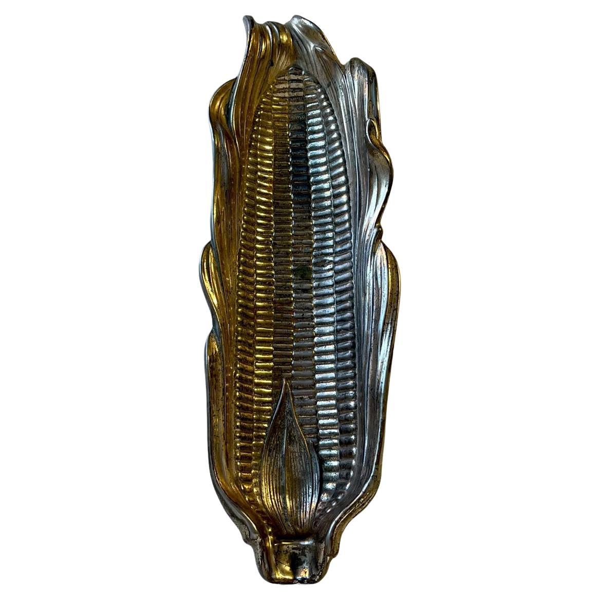 Art Nouveau Corn Cob Metal Dish, 1920s