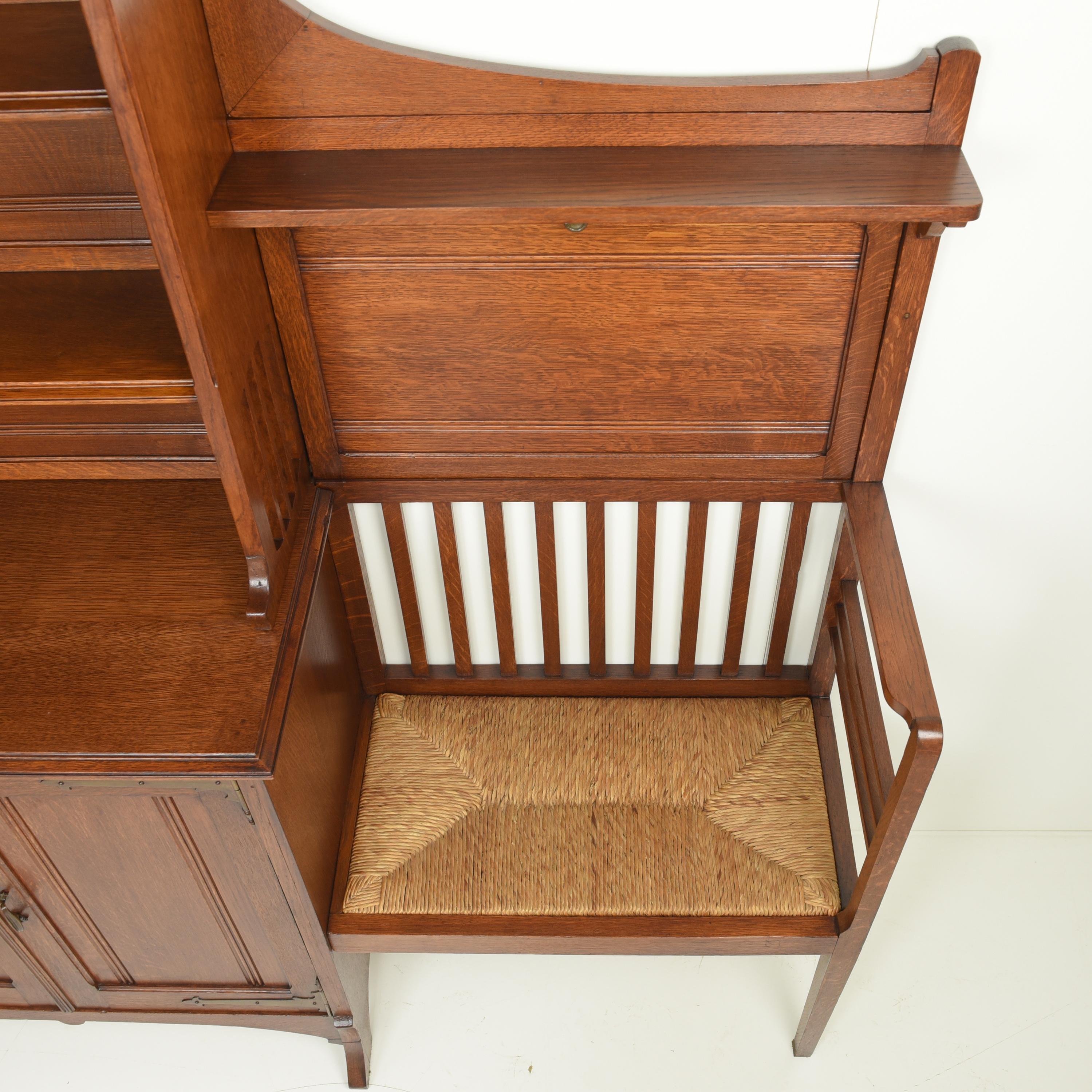 Art Nouveau Corner Cabinet with Bench in Oak by Albert Dumont, 1915 For Sale 2