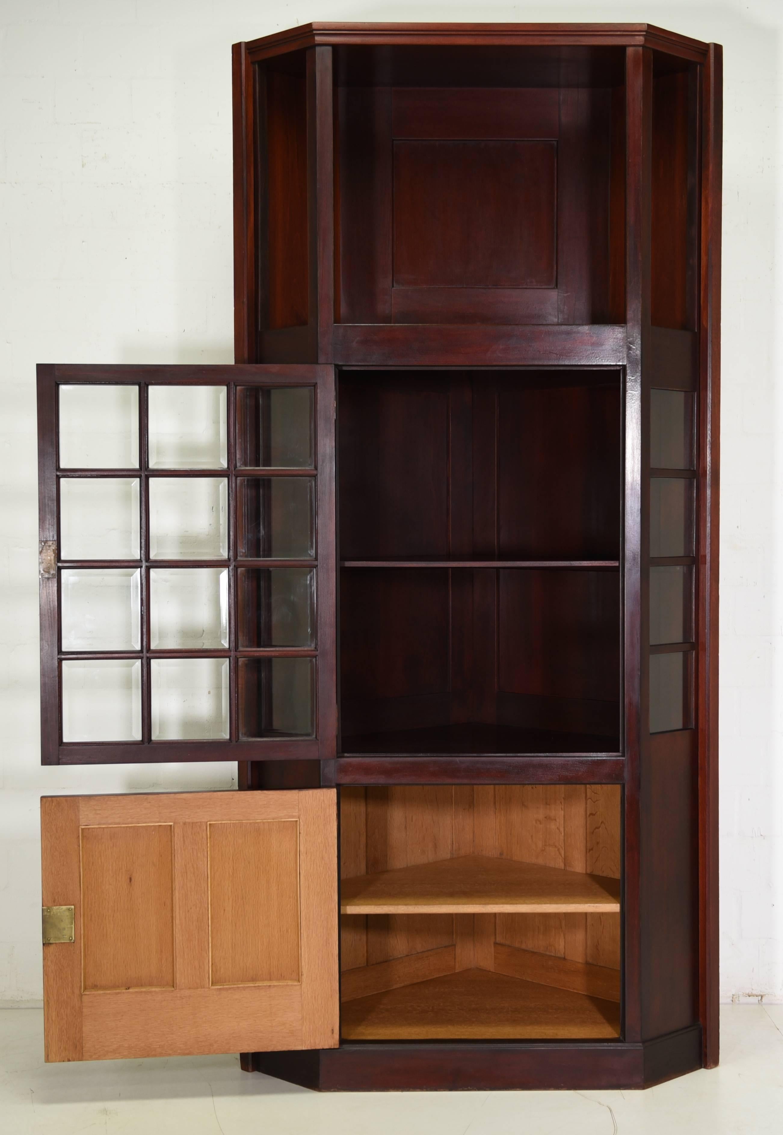 Early 20th Century Art Nouveau Corner Cupboard from circa 1915