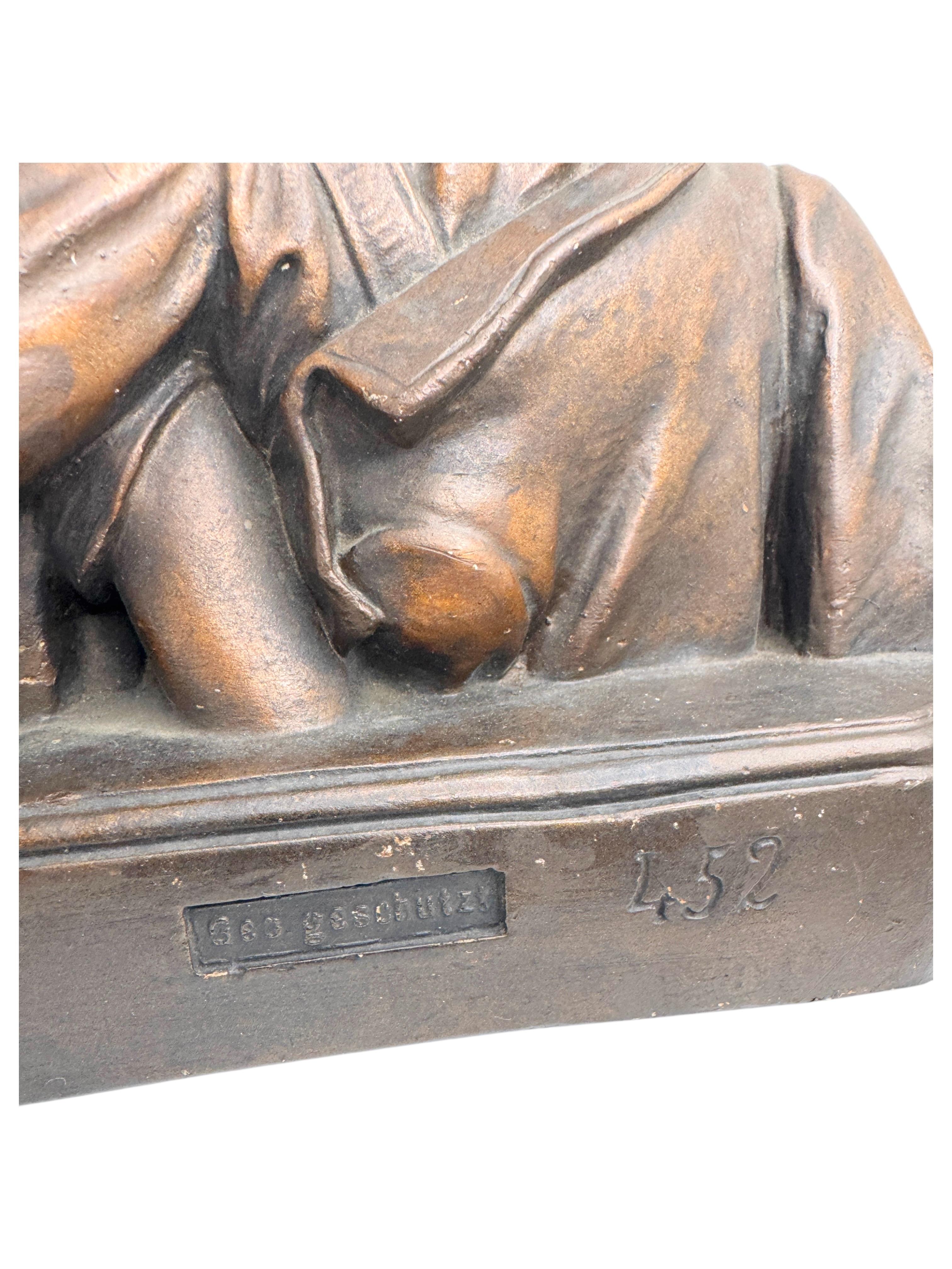 Buste Art Nouveau Couple Homme & Femme Antique Allemand, 1890 - 1900s en vente 5