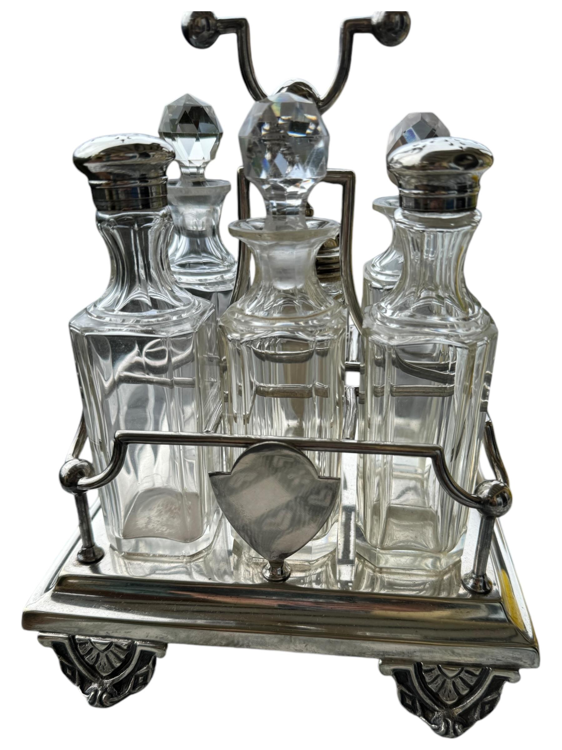 Art Nouveau Cruet Set Victorian Antique European, 1900s For Sale 6