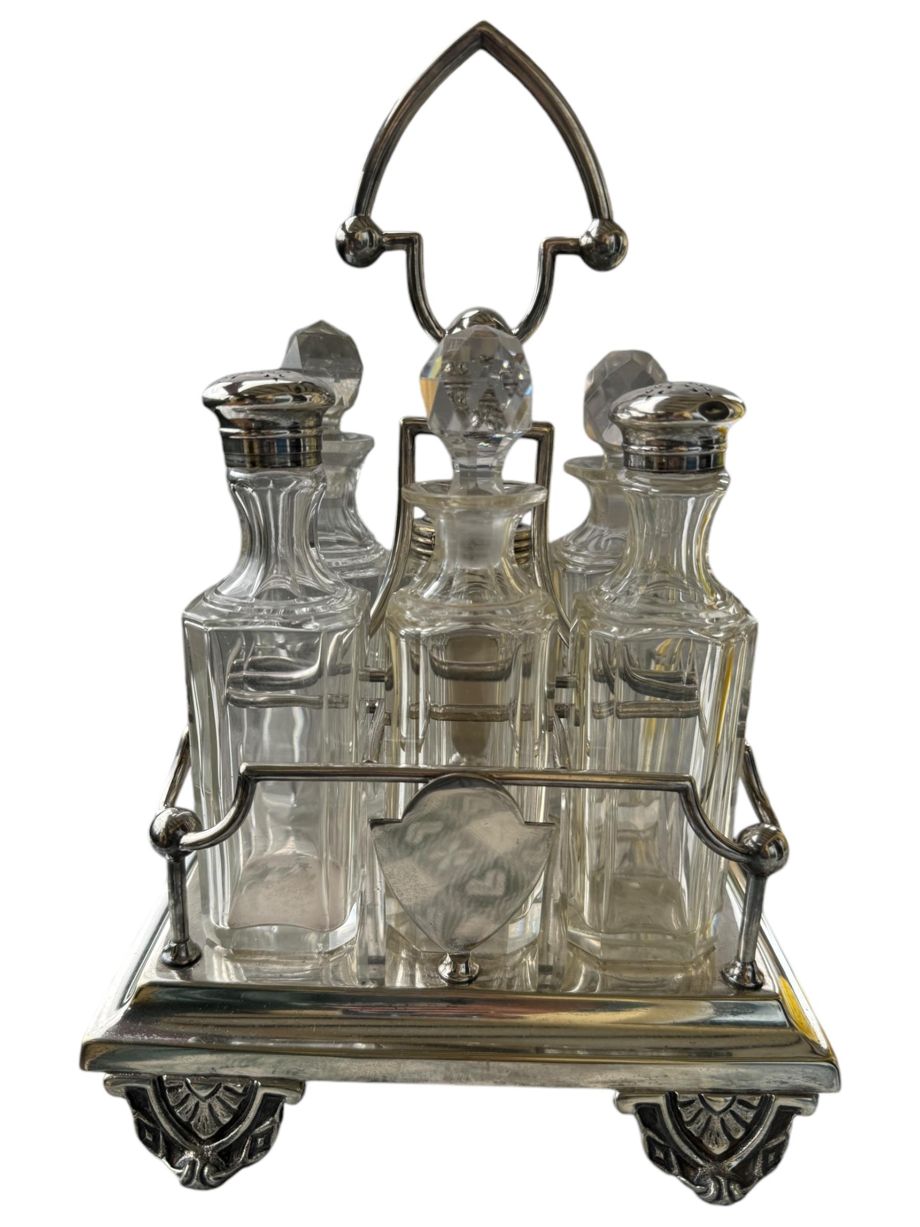 Art Nouveau Cruet Set Victorian Antique European, 1900s For Sale 8