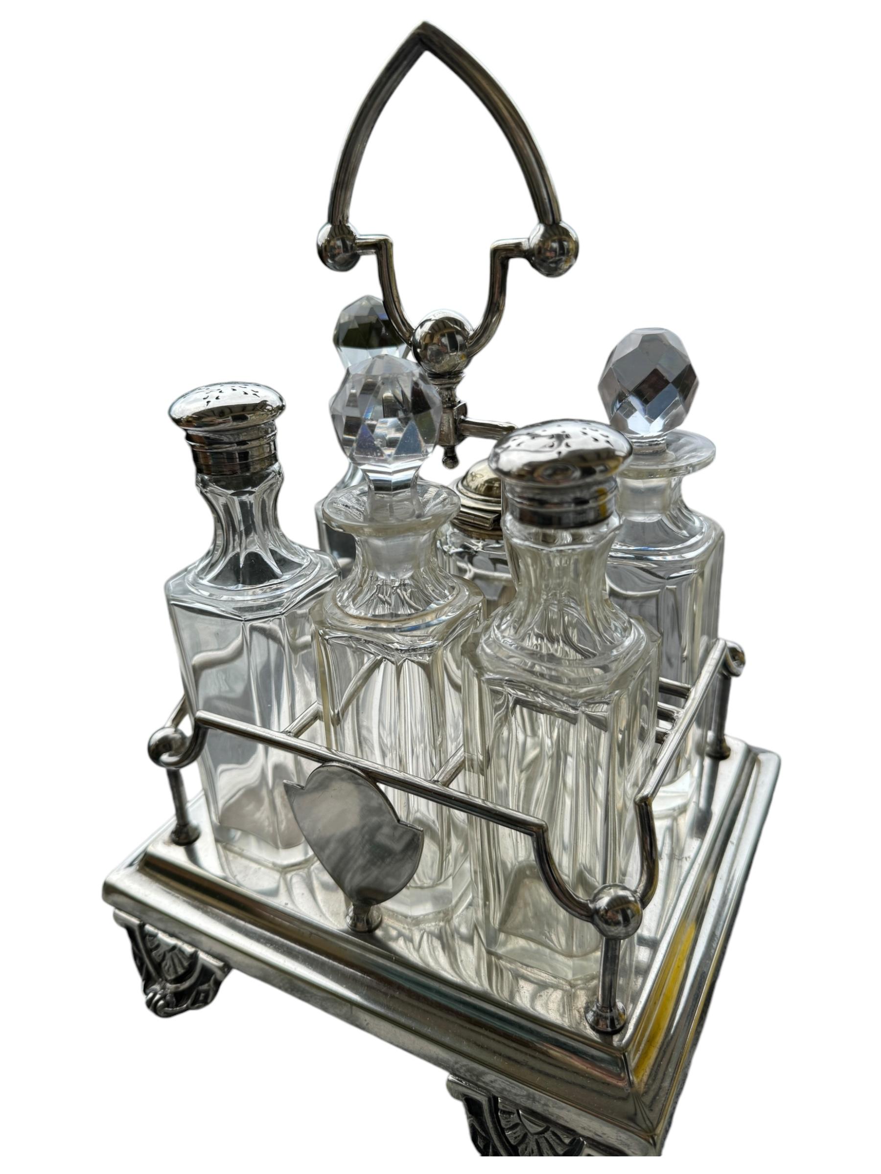 Art Nouveau Cruet Set Victorian Antique European, 1900s For Sale 9