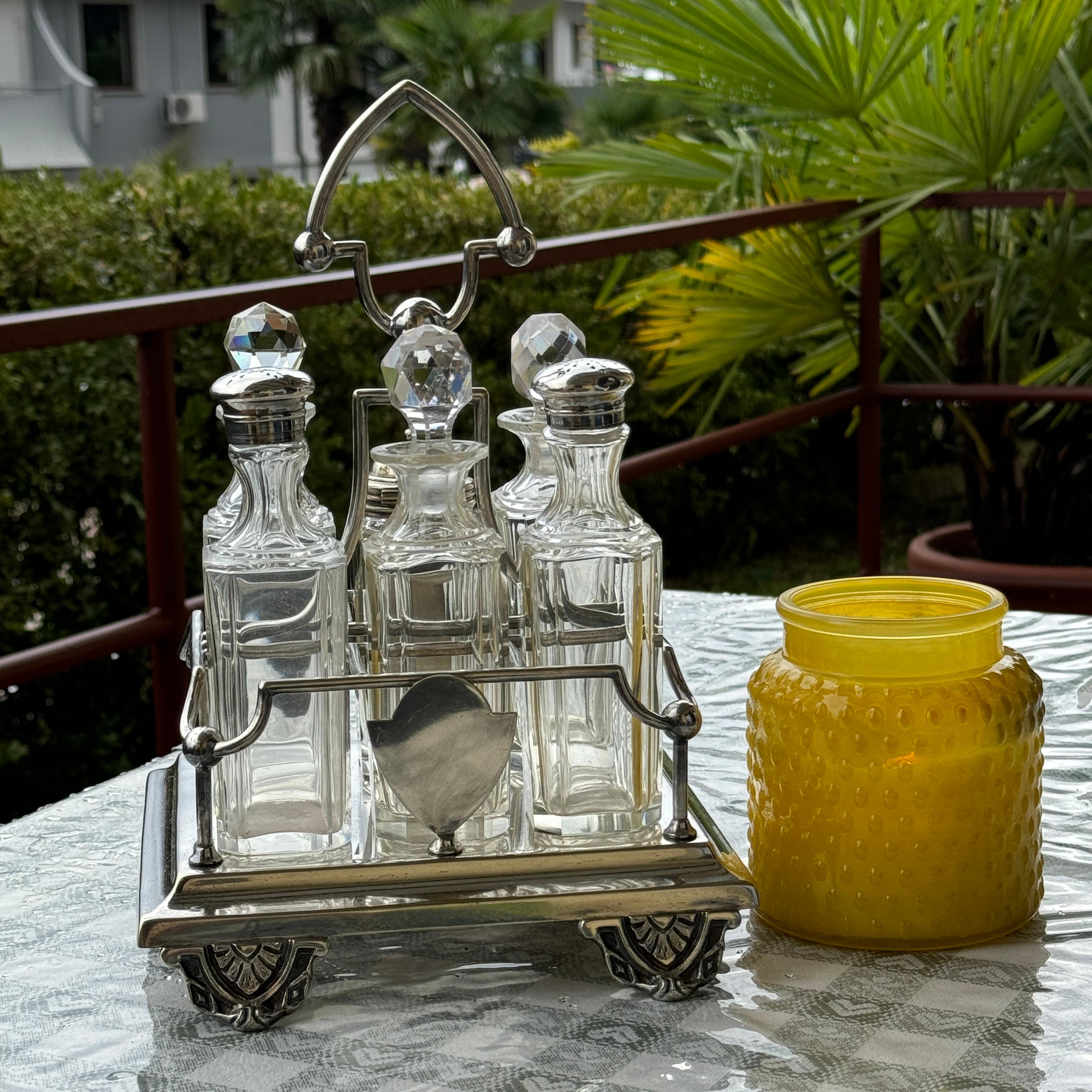 Art Nouveau Cruet Set Victorian Antique European, 1900s For Sale 11