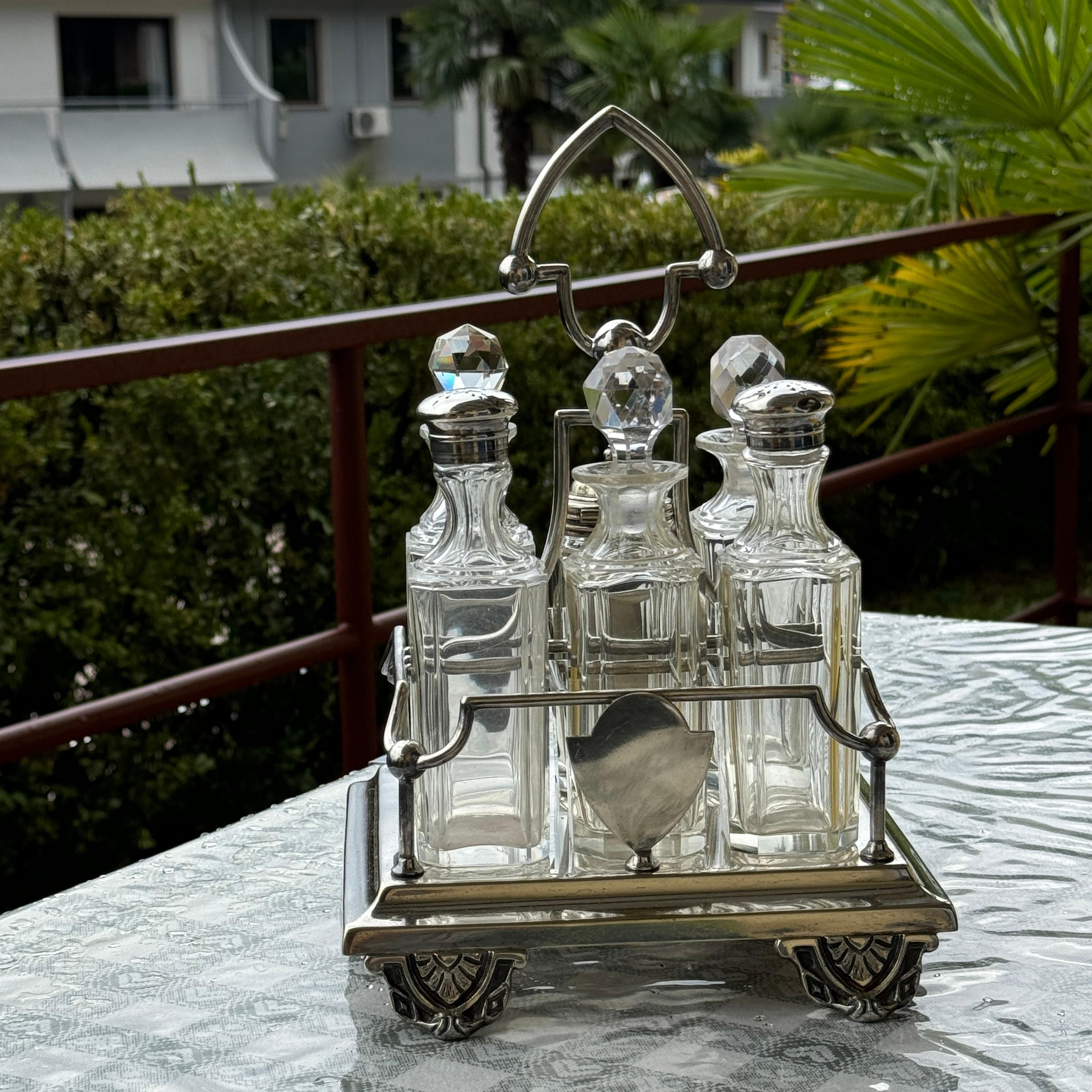 Art Nouveau Cruet Set Victorian Antique European, 1900s For Sale 12