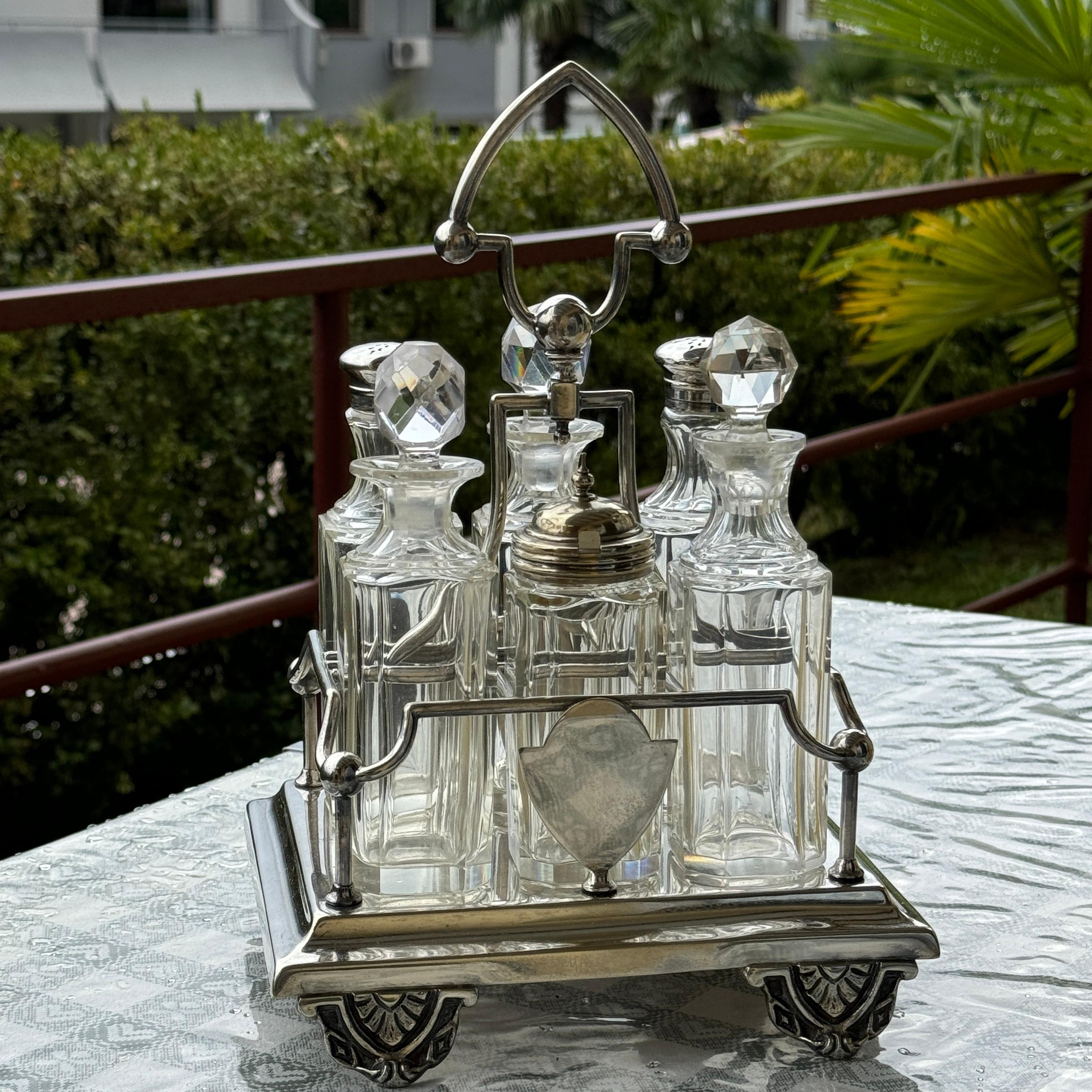 Art Nouveau Cruet Set Victorian Antique European, 1900s For Sale 14