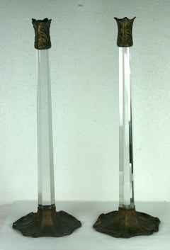 Candelieri in cristallo Art Nouveau