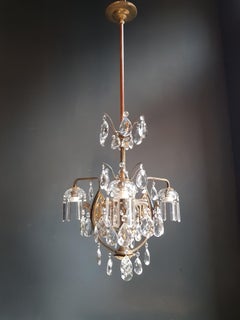 Art Nouveau Crystal Chandelier Lustre Ceiling Lamp Rarity