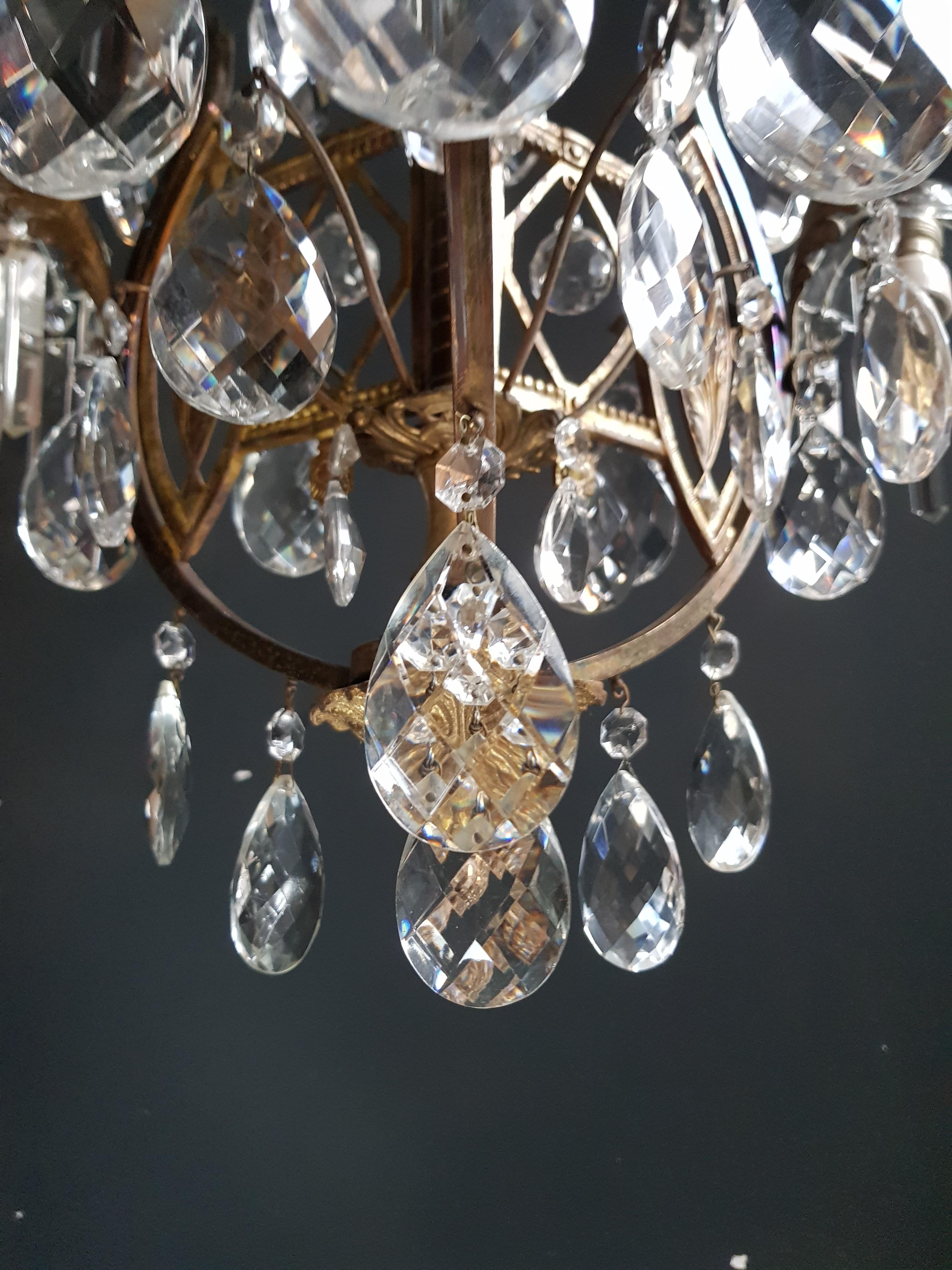 European Art Nouveau Crystal Chandelier Lustre Ceiling Lamp Rarity For Sale