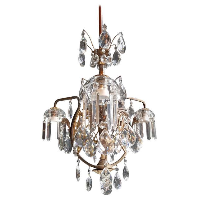 Crystal Raritt Bronze Crystal Chandelier Antique Crystal Rarity Neoclassical For Sale ...