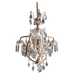 Art Nouveau Crystal Chandelier Lustre Ceiling Lamp Rarity