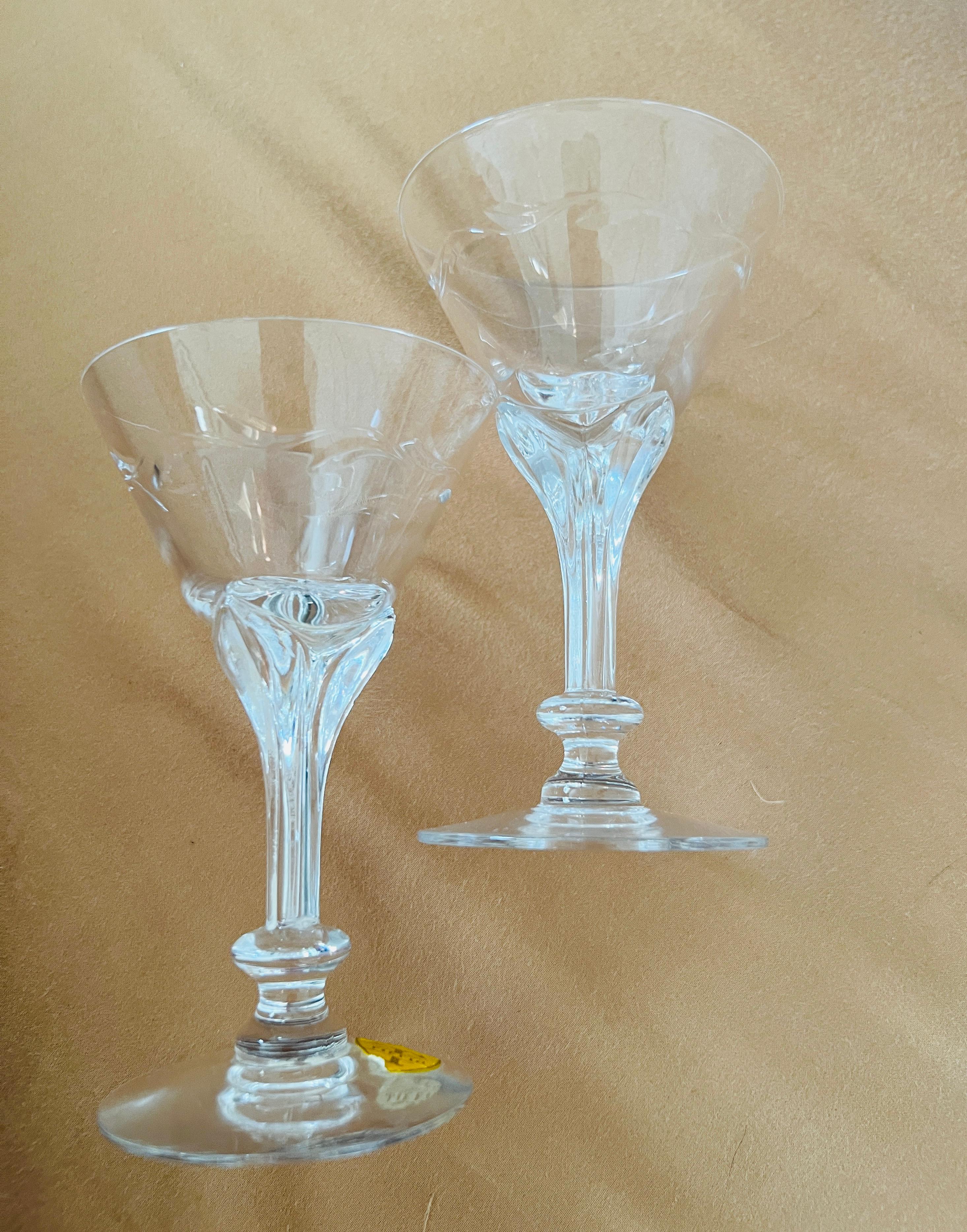 Art Nouveau Crystal Cocktail Glasses by Tiffin Glass, Set of Twelve, c. 1950s For Sale 6