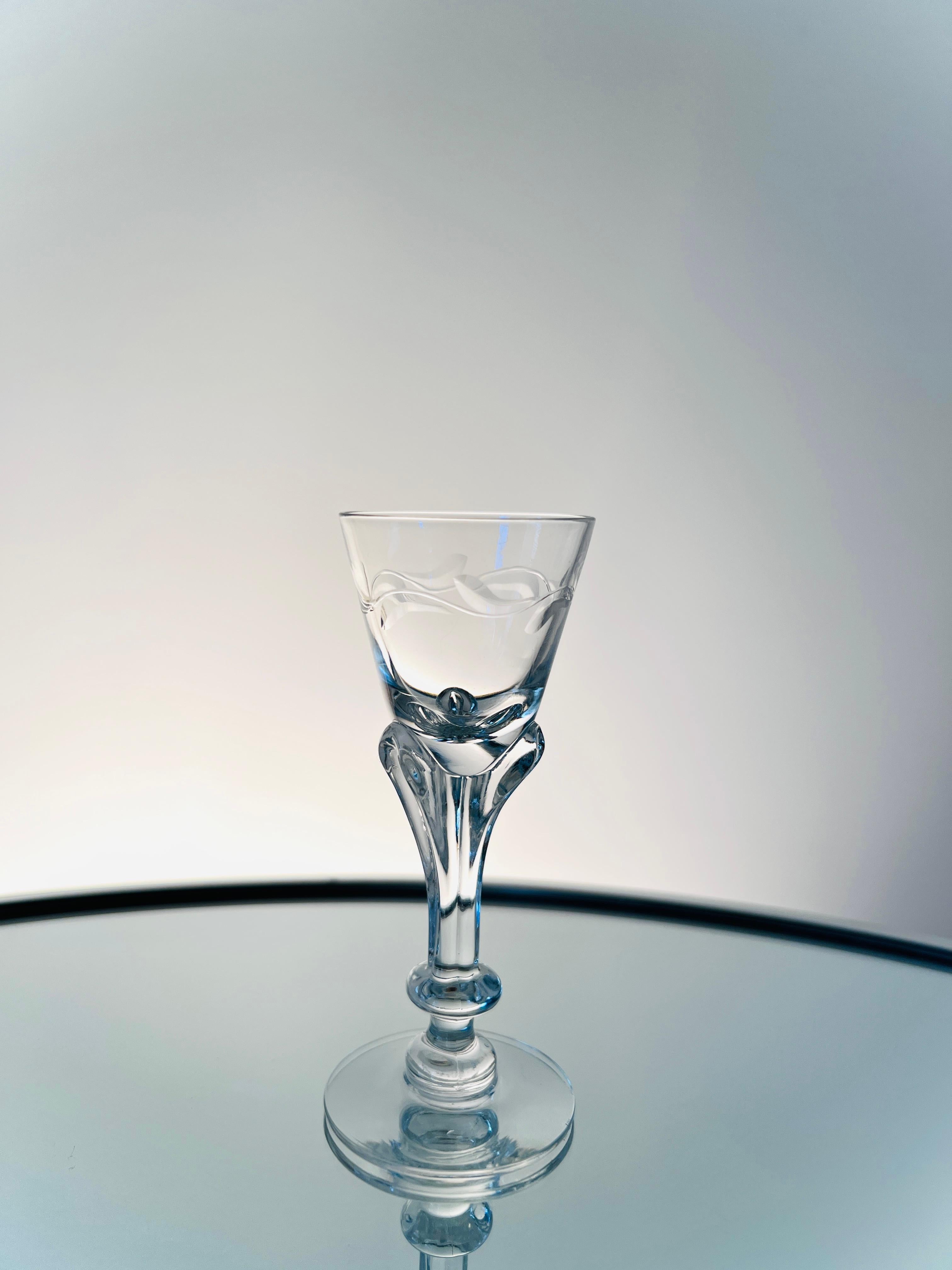 Copas cordiales de cristal Art Nouveau de Tiffin Glass, set de diez Estadounidense en venta