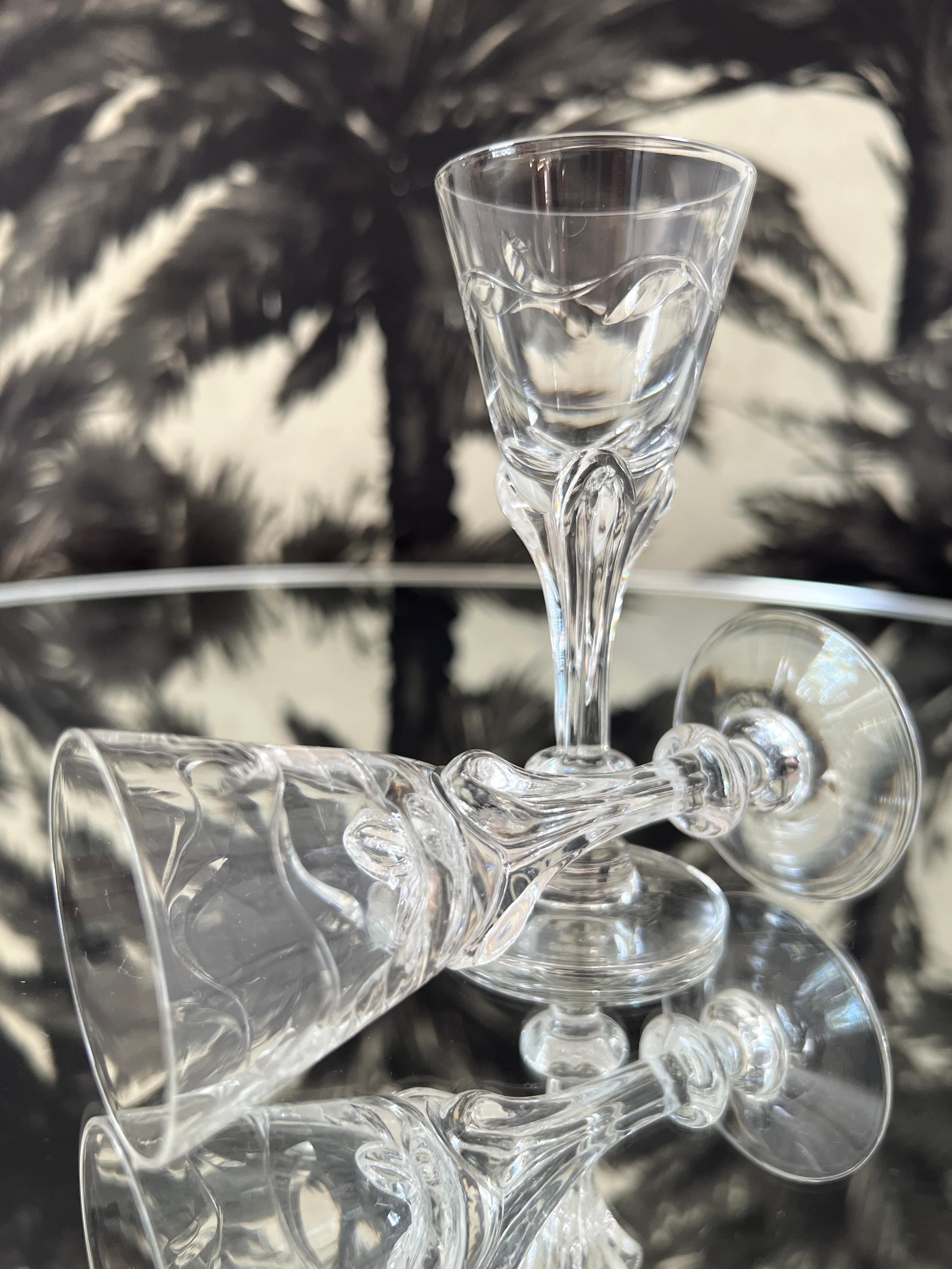 Art Nouveau Crystal Cordial Glasses by Tiffin Glass, Set of Ten For Sale 3