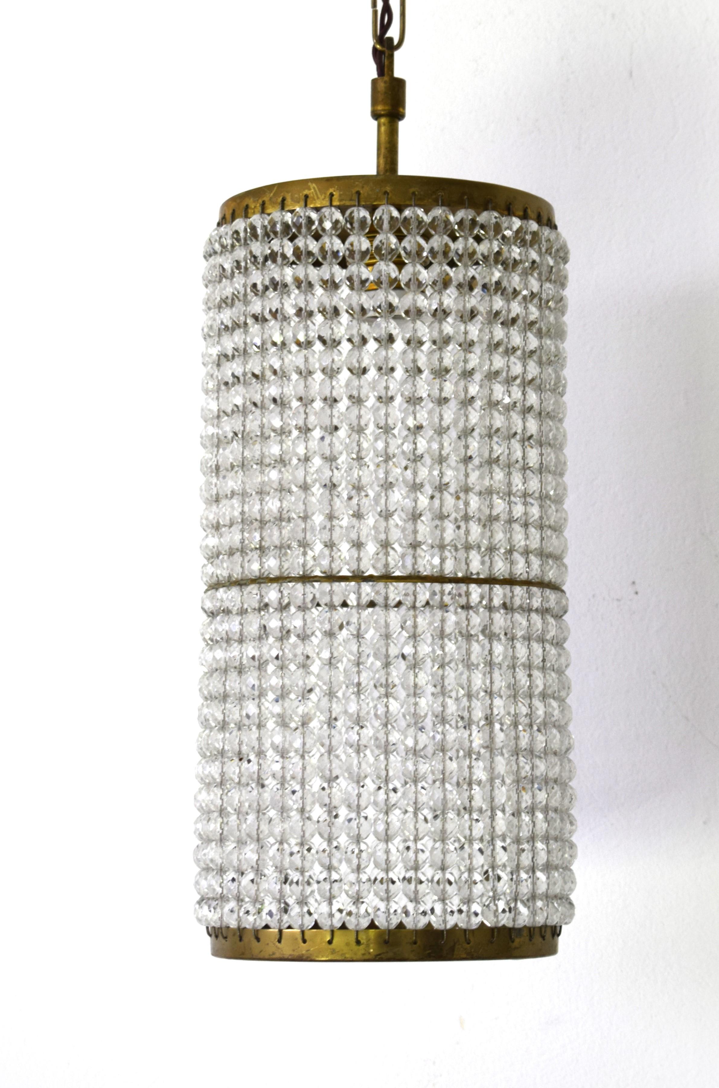 Austriaco Lampada in cristallo Art Nouveau di Josef Hoffmann per Lobmeyr, Vienna, anni '20 in vendita