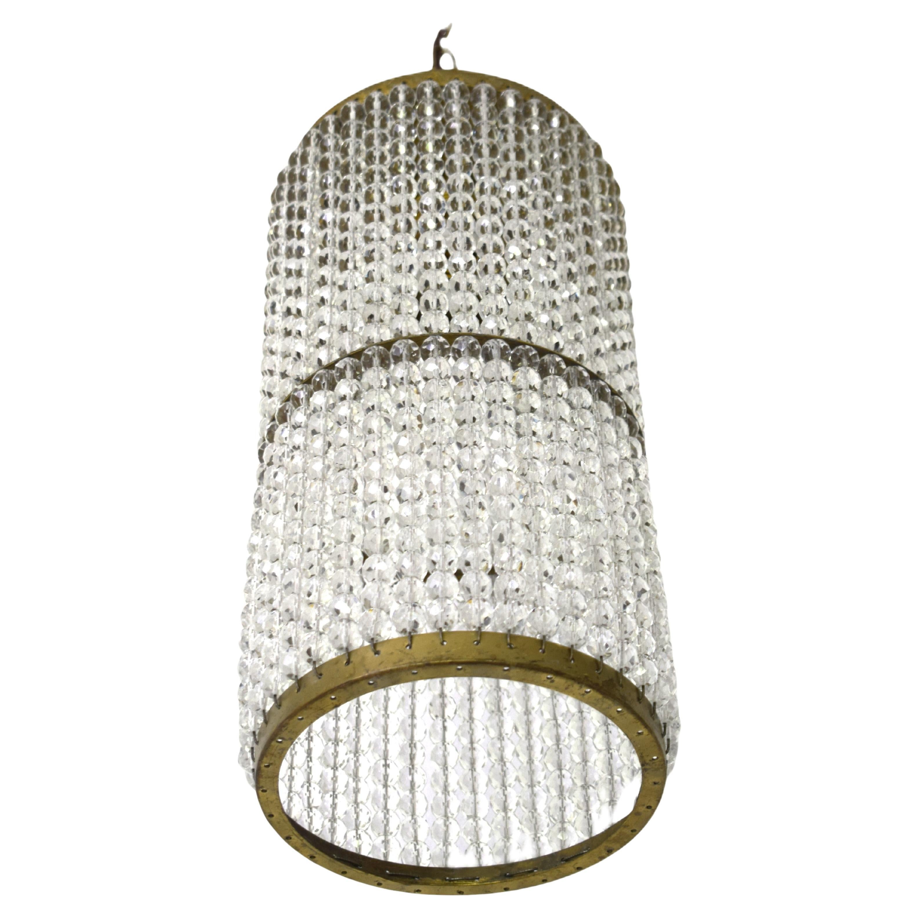 Lampada in cristallo Art Nouveau di Josef Hoffmann per Lobmeyr, Vienna, anni '20