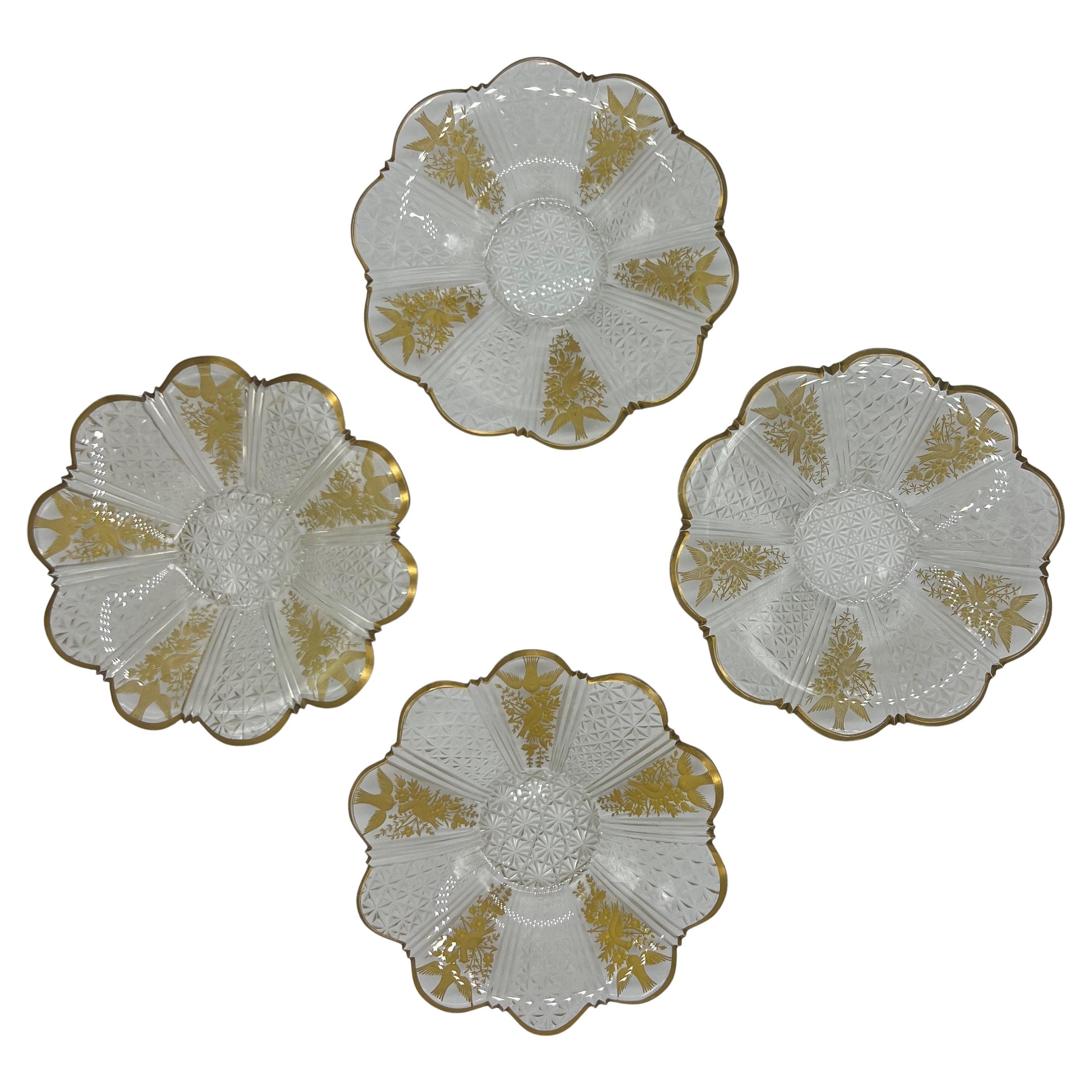 Art Nouveau crystal plate, finely cut For Sale 2