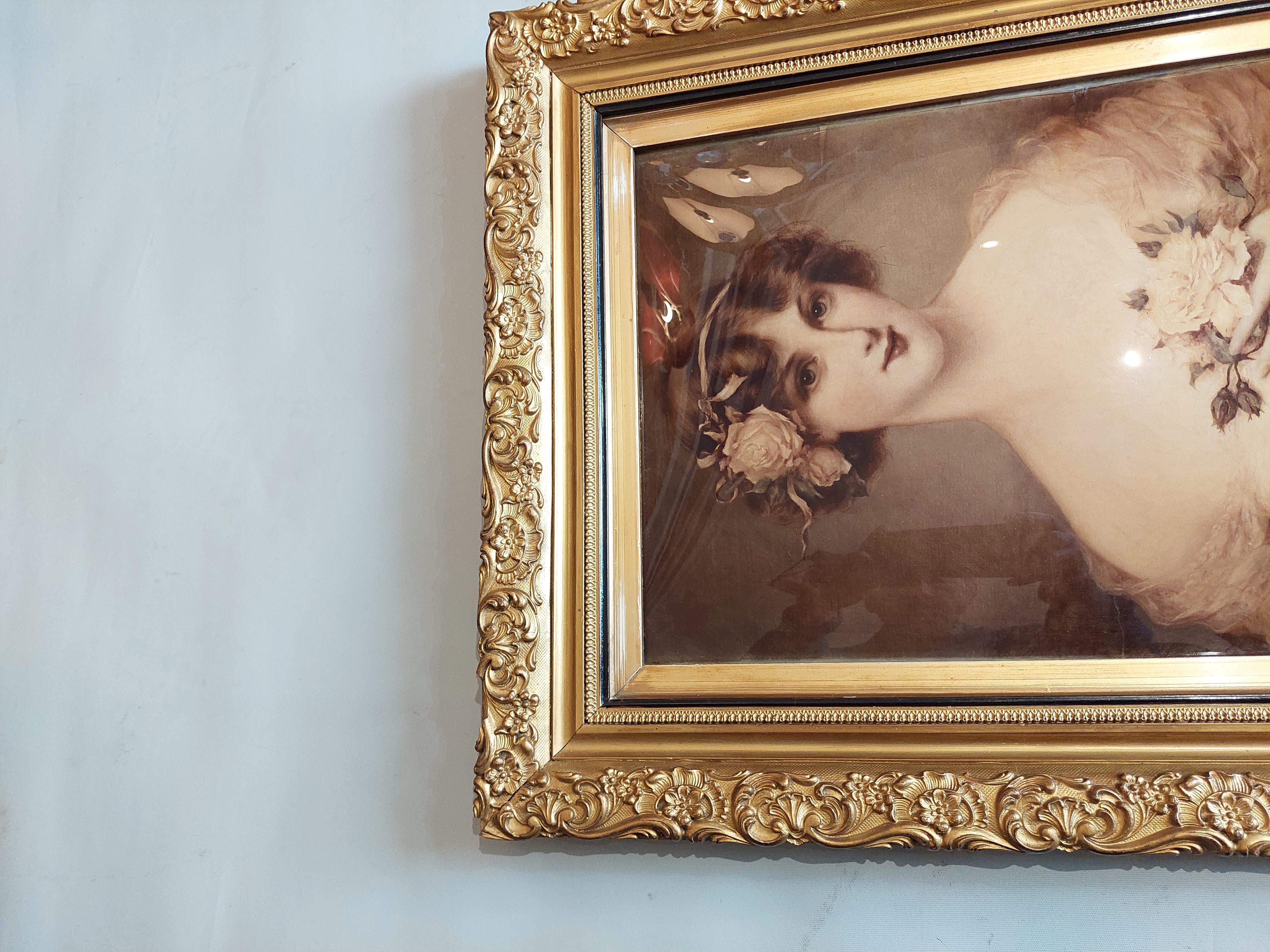 French Art Nouveau Crystoleum Portrait - Albert Solbiac