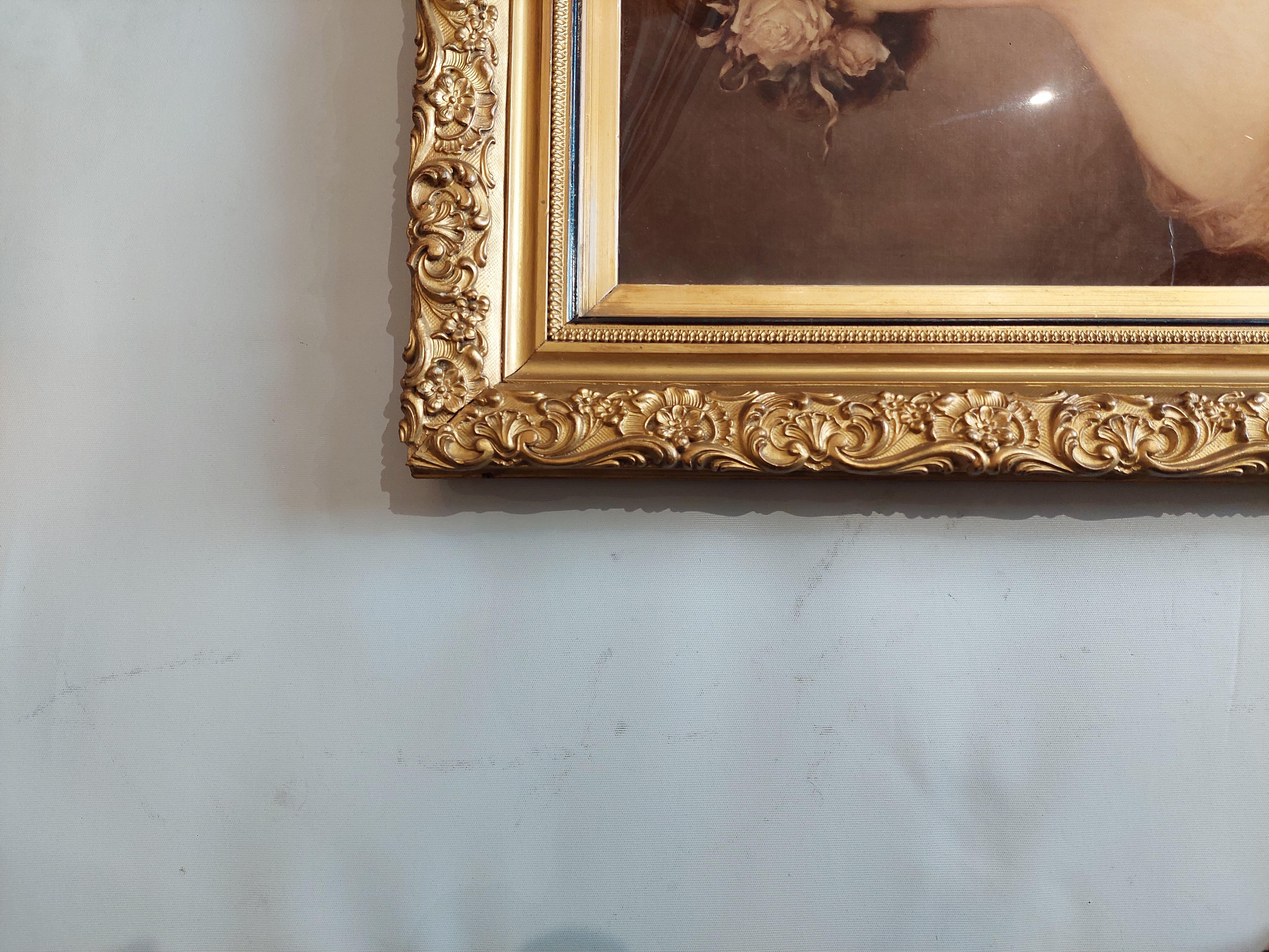 Art Nouveau Crystoleum Portrait - Albert Solbiac In Good Condition In Altrincham, GB