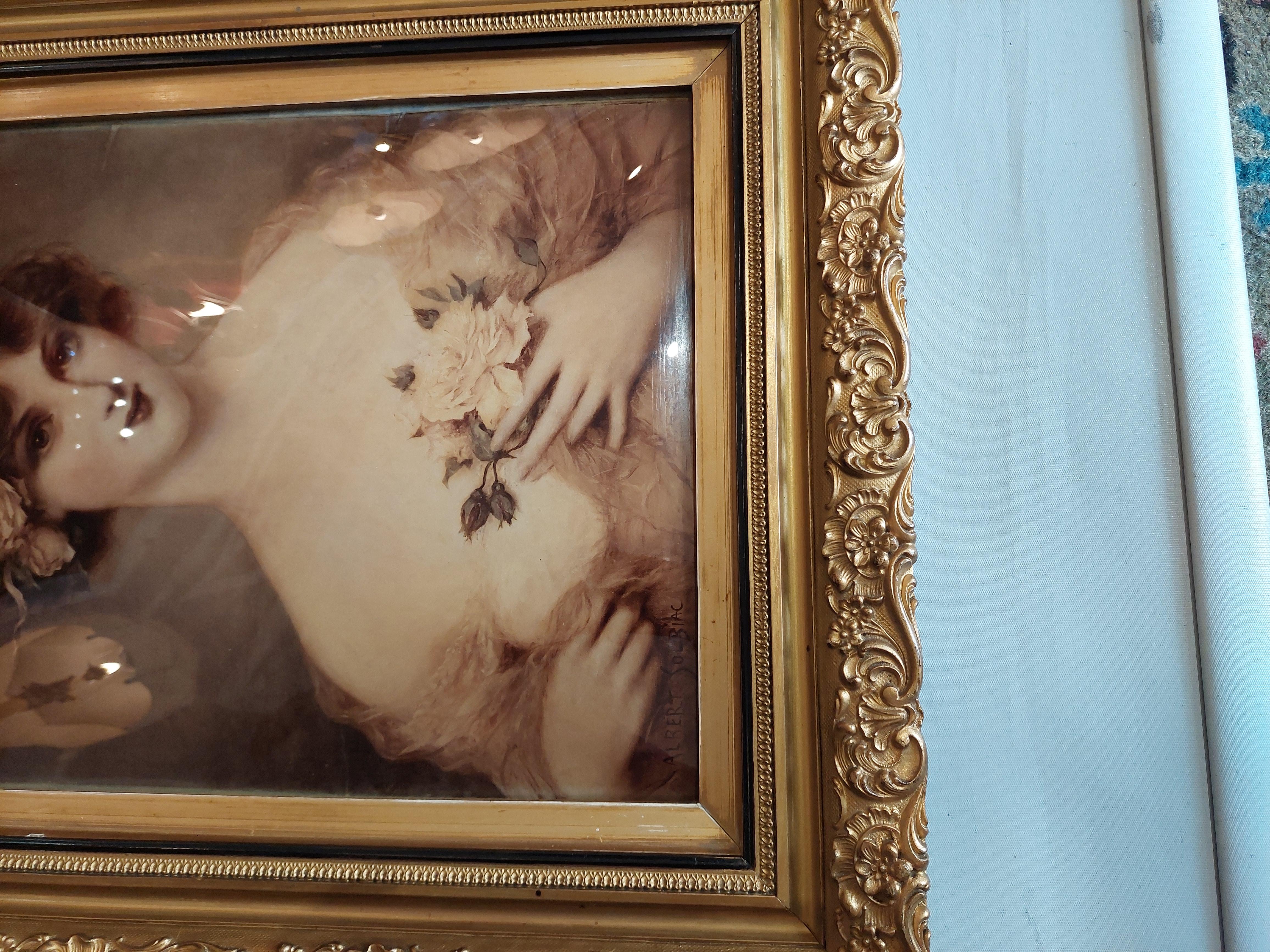 Art Nouveau Crystoleum Portrait - Albert Solbiac 1