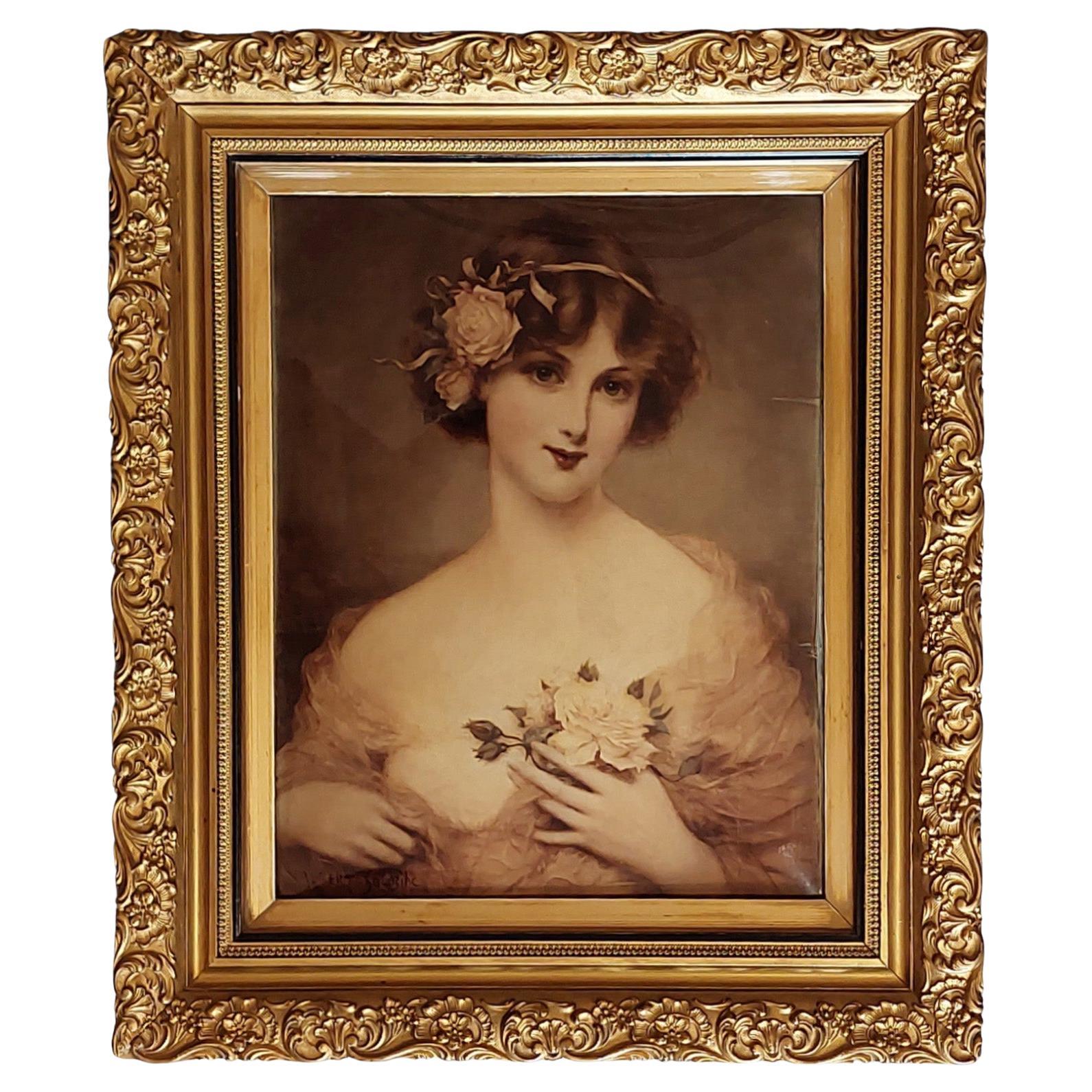 Art Nouveau Crystoleum Portrait - Albert Solbiac