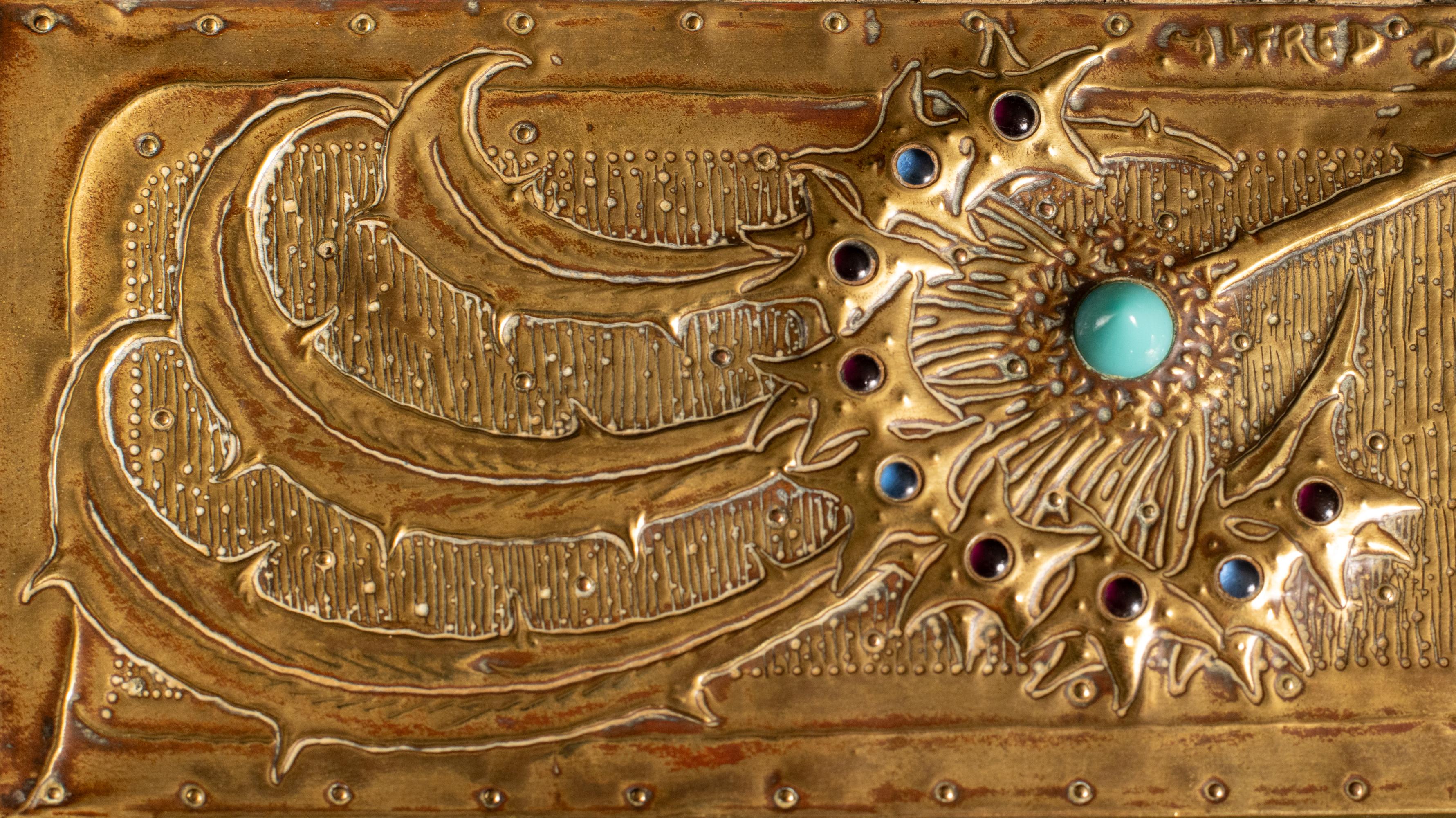Art Nouveau Dandelion Repoussé Box by Alfred Daguet For Sale 5